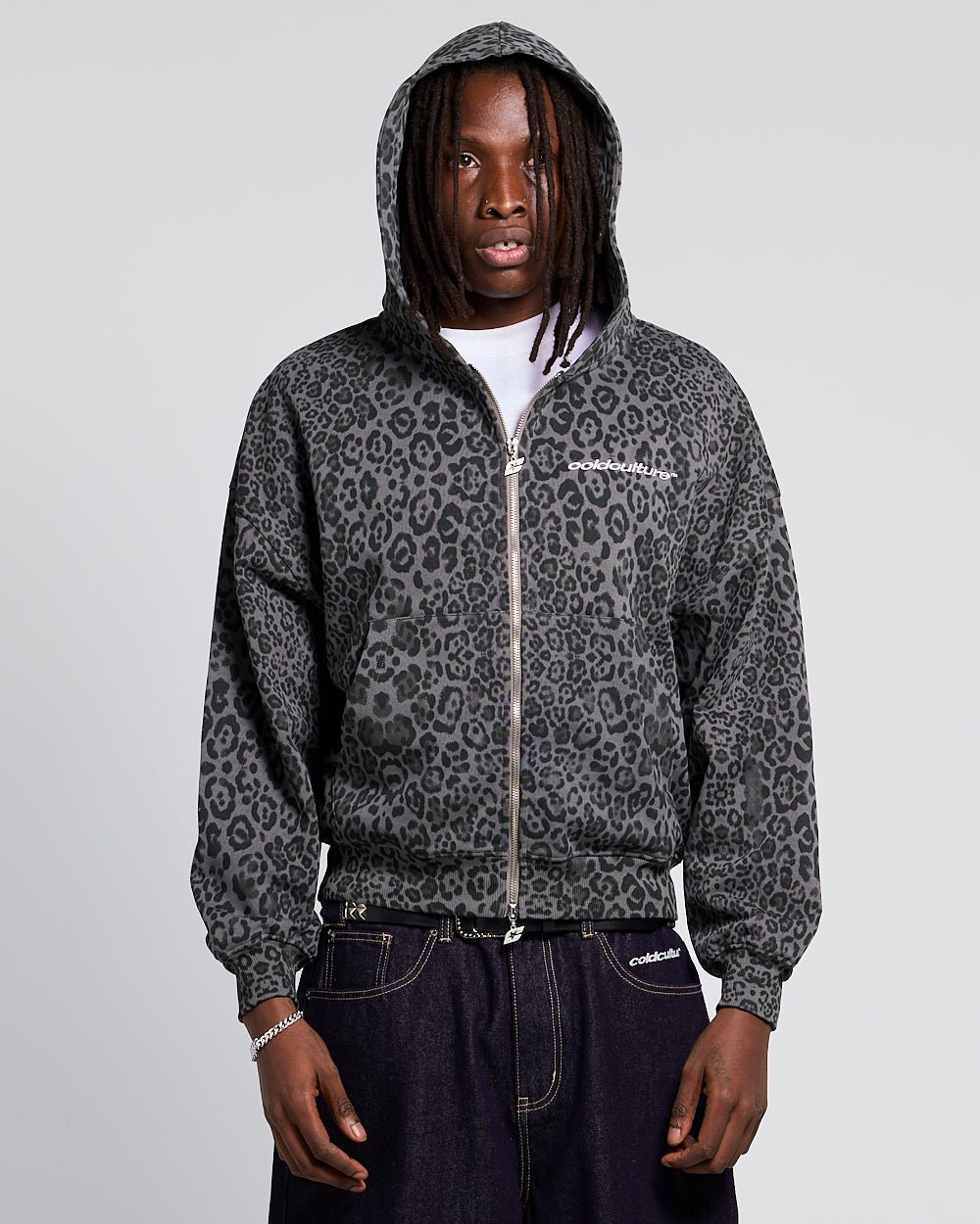 NOCTURNE BEAST ZIP HOODIE DARK GREY - Cold Culture