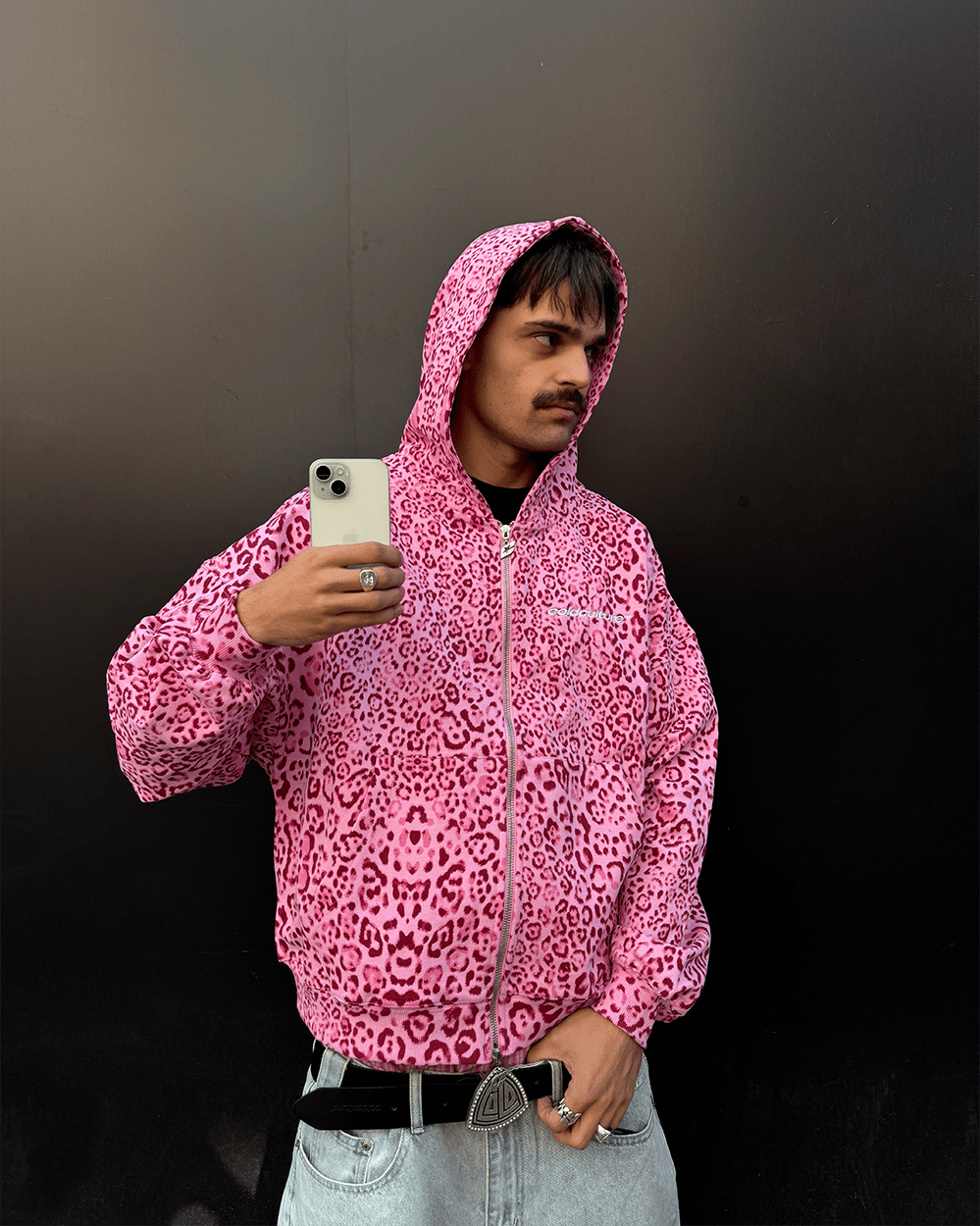 NOCTURNE BEAST ZIP HOODIE PINK - Cold Culture