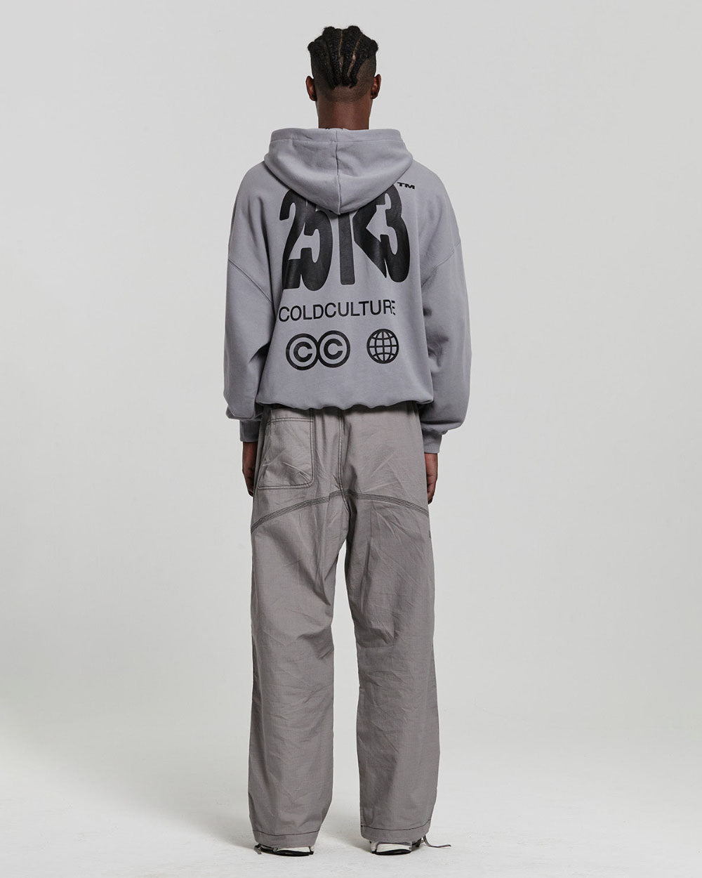 NUMBER PERSPECTIVE ZIP HOODIE MEDIUM GREY - COLD CULTURE