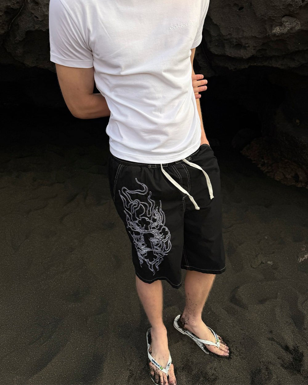 OBSIDIAN SWIMSHORTS BLACK - Cold Culture