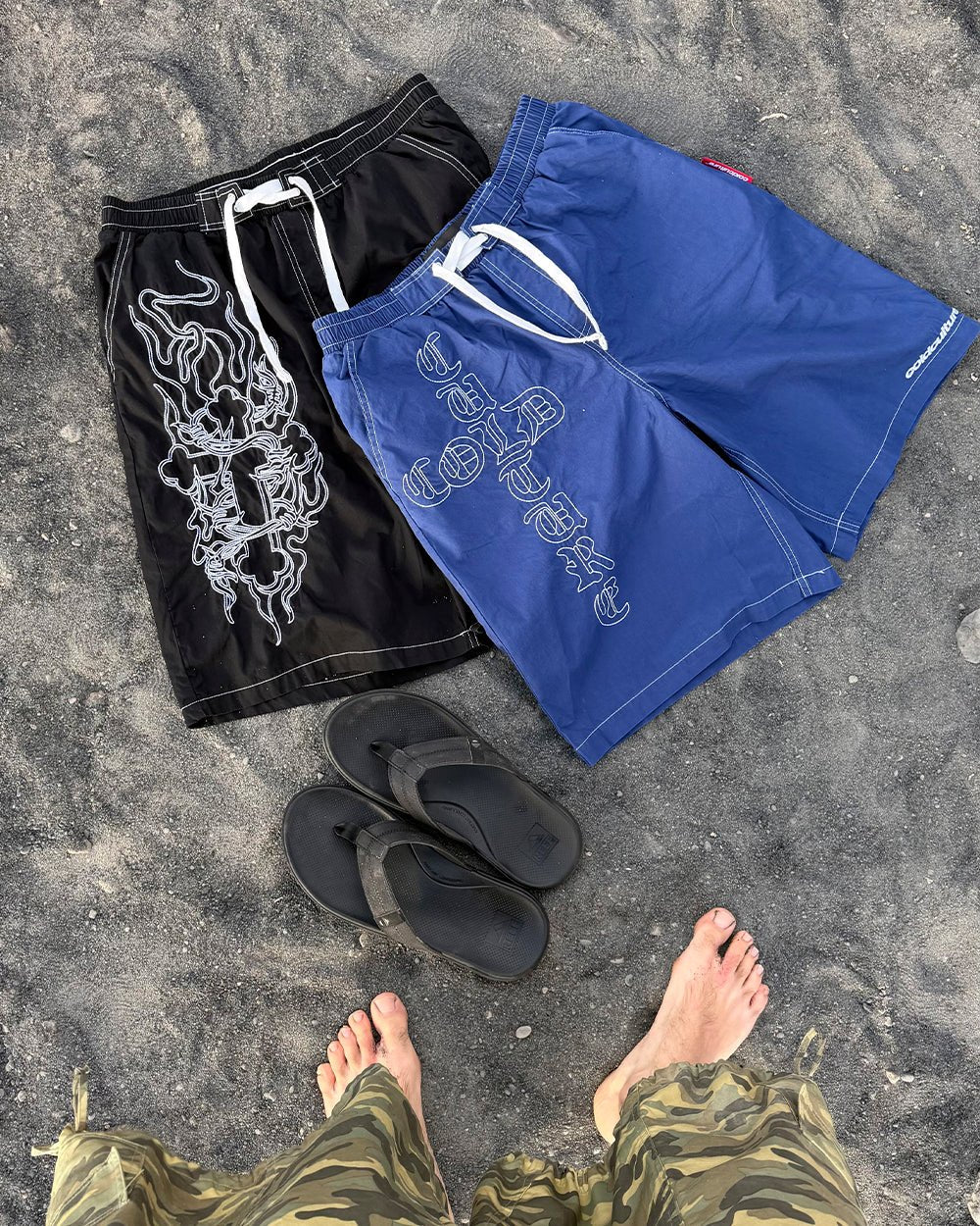 OBSIDIAN SWIMSHORTS BLACK - Cold Culture