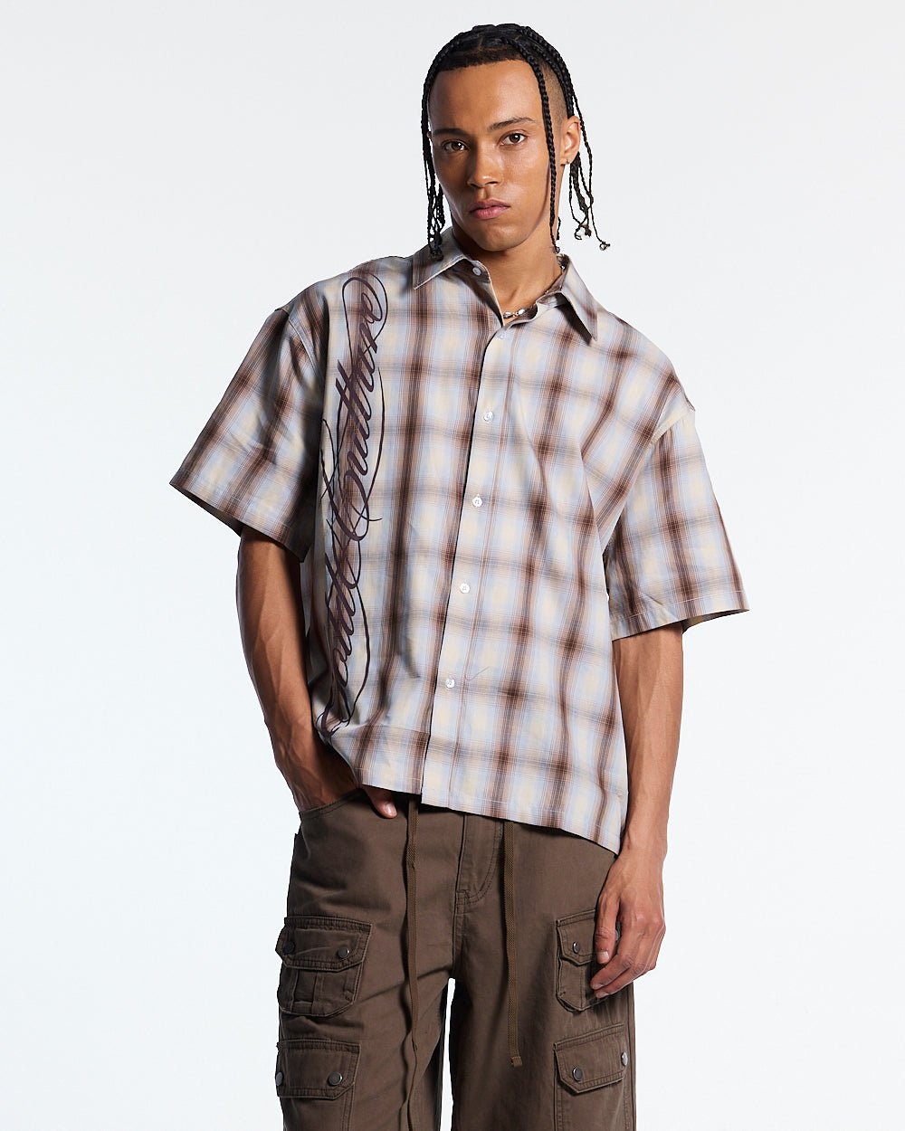 OFFICE SCRIPT SHIRT BEIGE - Cold Culture