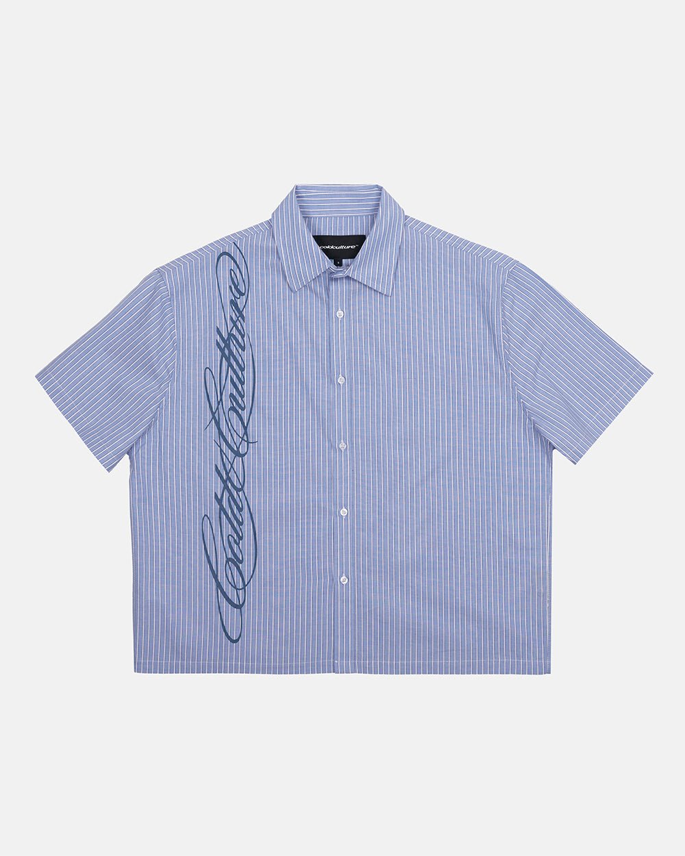 OFFICE SCRIPT SHIRT BLUE - Cold Culture