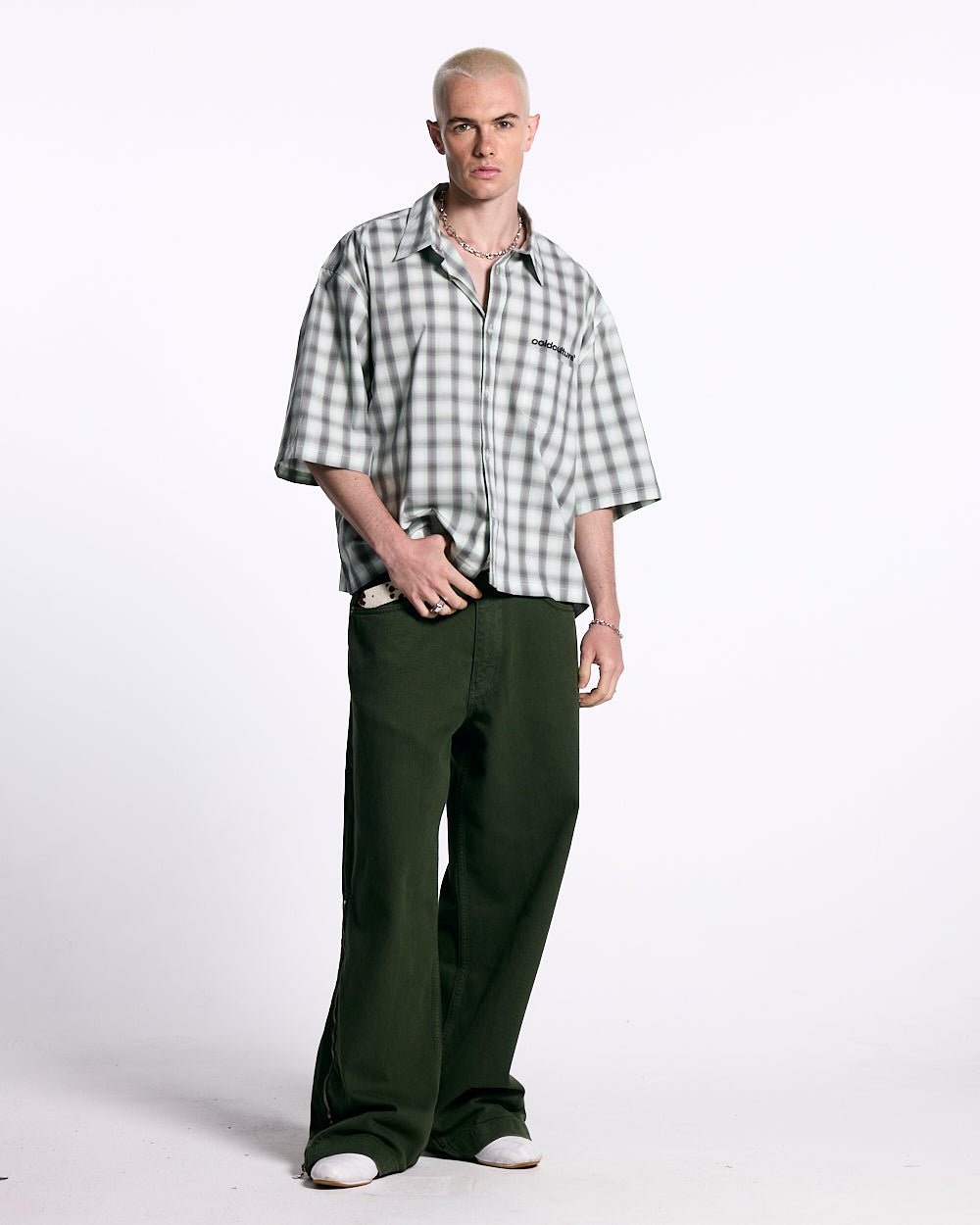 ONE POCKET SHIRT BLURRED GREEN - COLD CULTURE