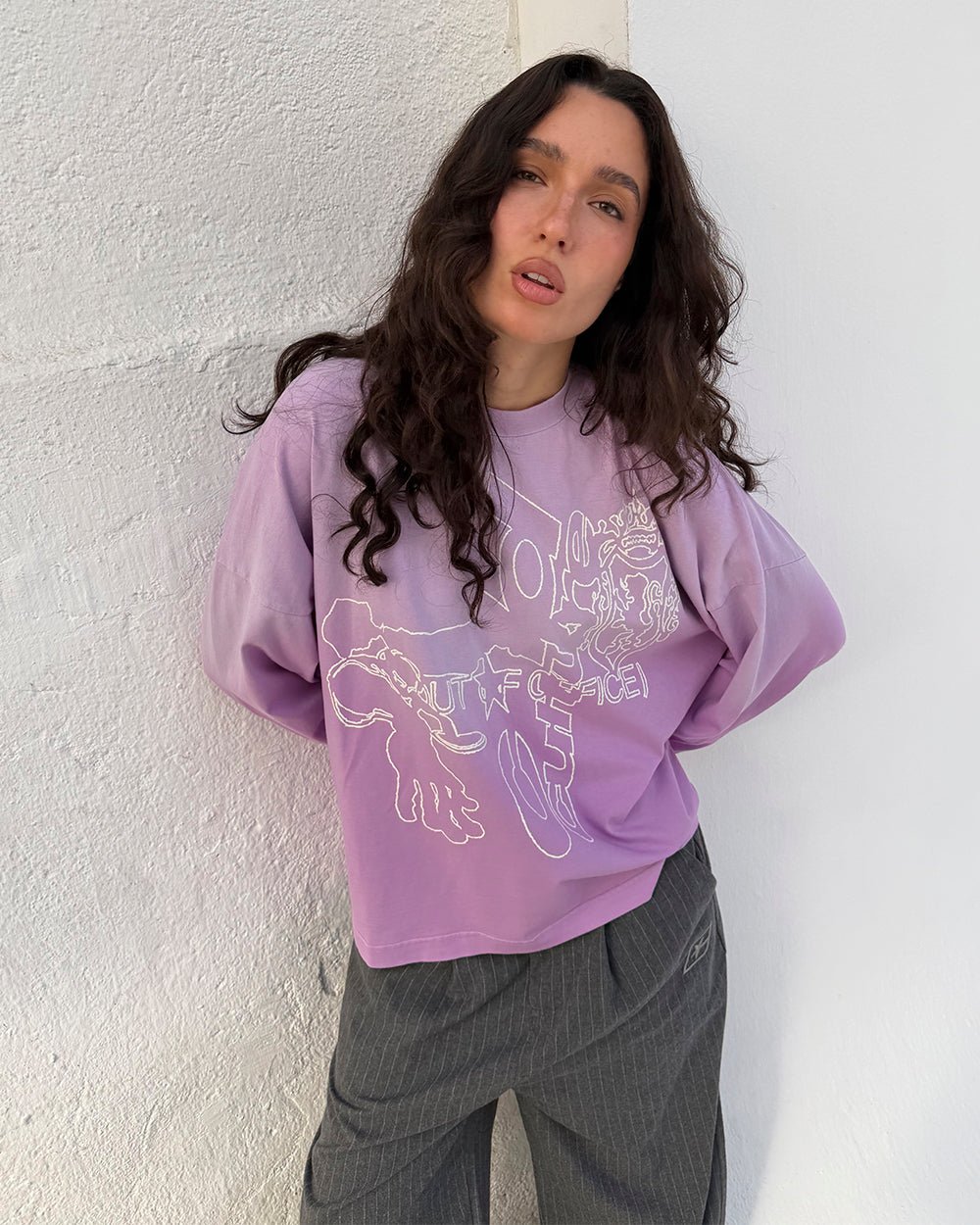 OUT OF THE OFFICE LONGSLEEVE PINK - Cold Culture