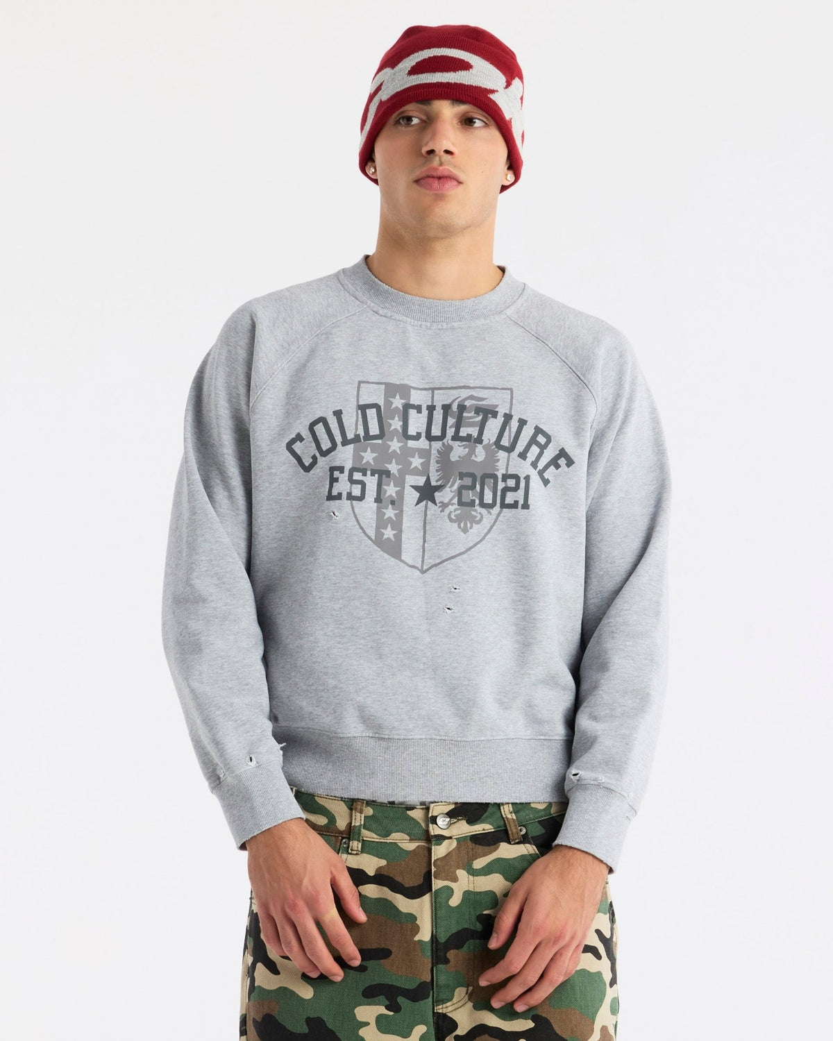 OUTLAW CREWNECK HEATHER GREY - Cold Culture