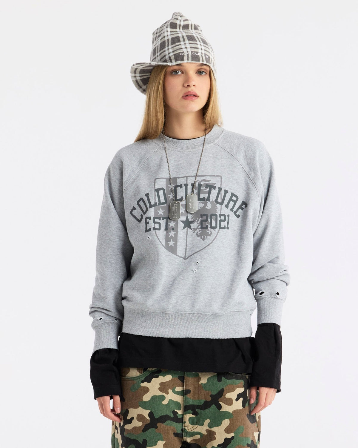 OUTLAW CREWNECK HEATHER GREY - Cold Culture
