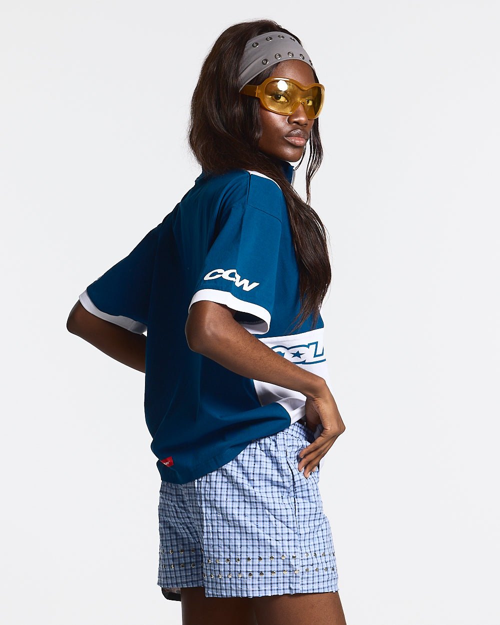 PANELS POLO TEE WHITE AND BLUE - COLD CULTURE