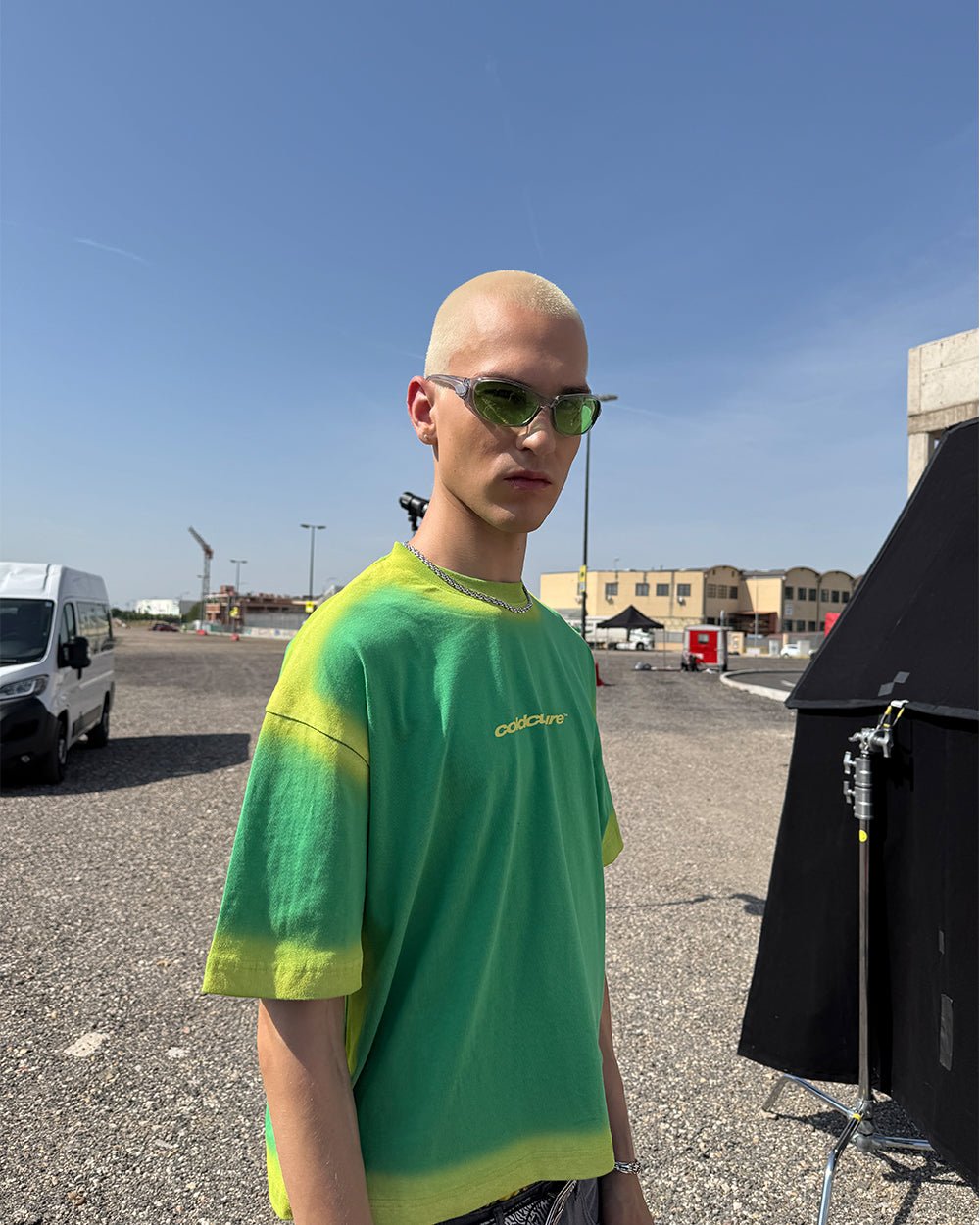 PANELS TEE GREEN AND YELLOW - COLD CULTURE