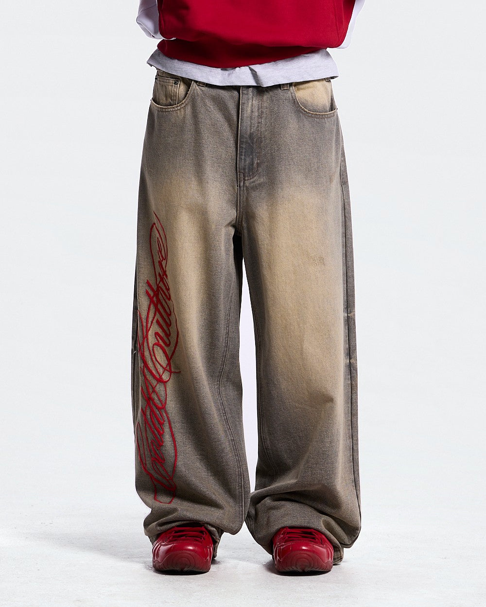 WIBBLE SCRIPT V2 PANTS BROWN WASH