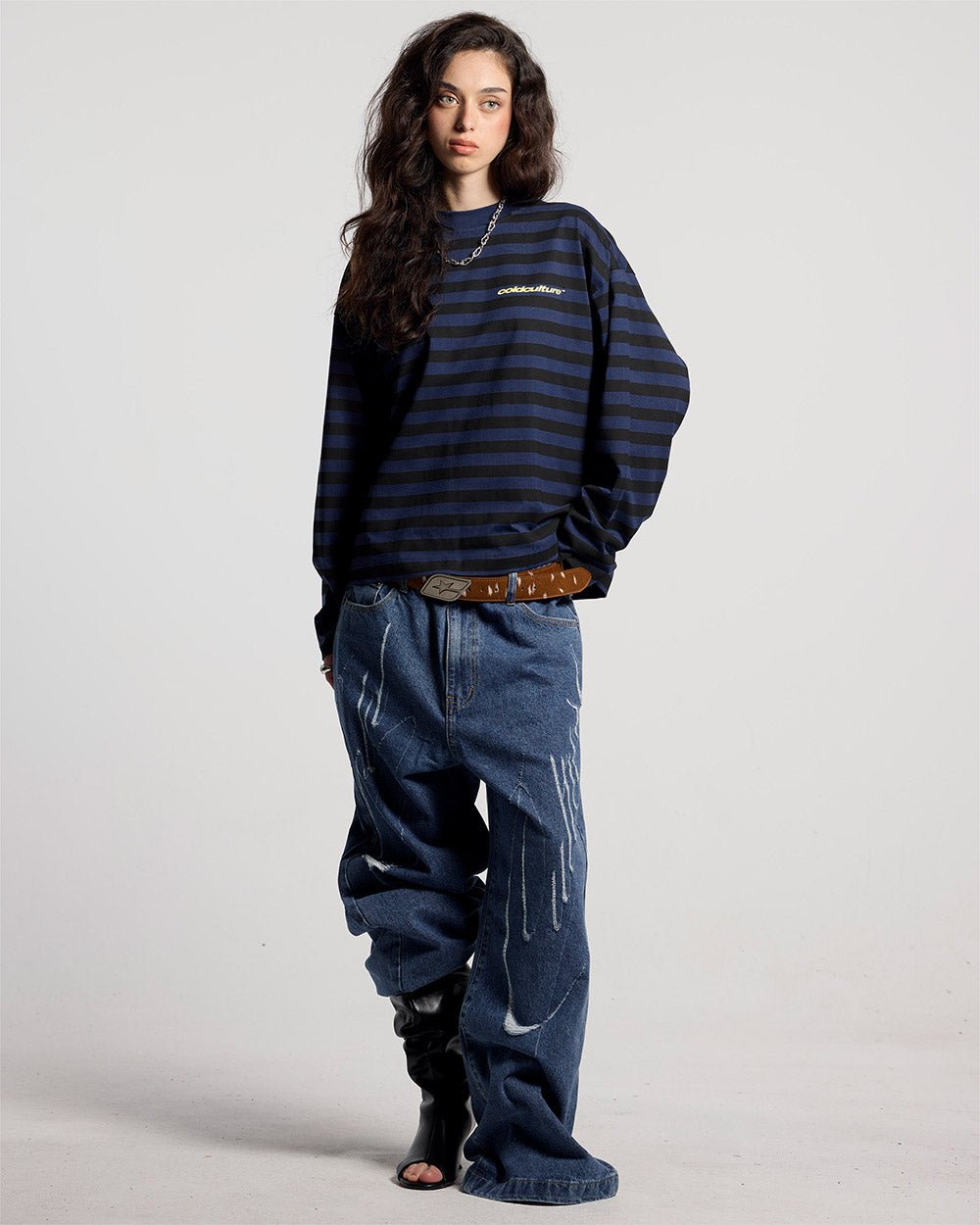 PARDON ME LONGSLEEVE BLACK & BLUE - Cold Culture