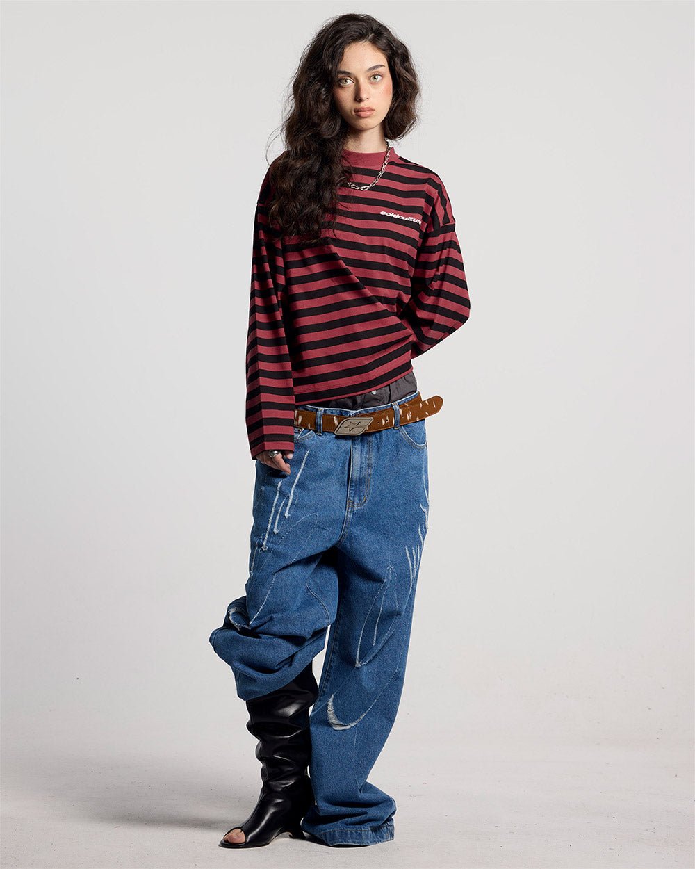 PARDON ME LONGSLEEVE BLACK & RED - Cold Culture