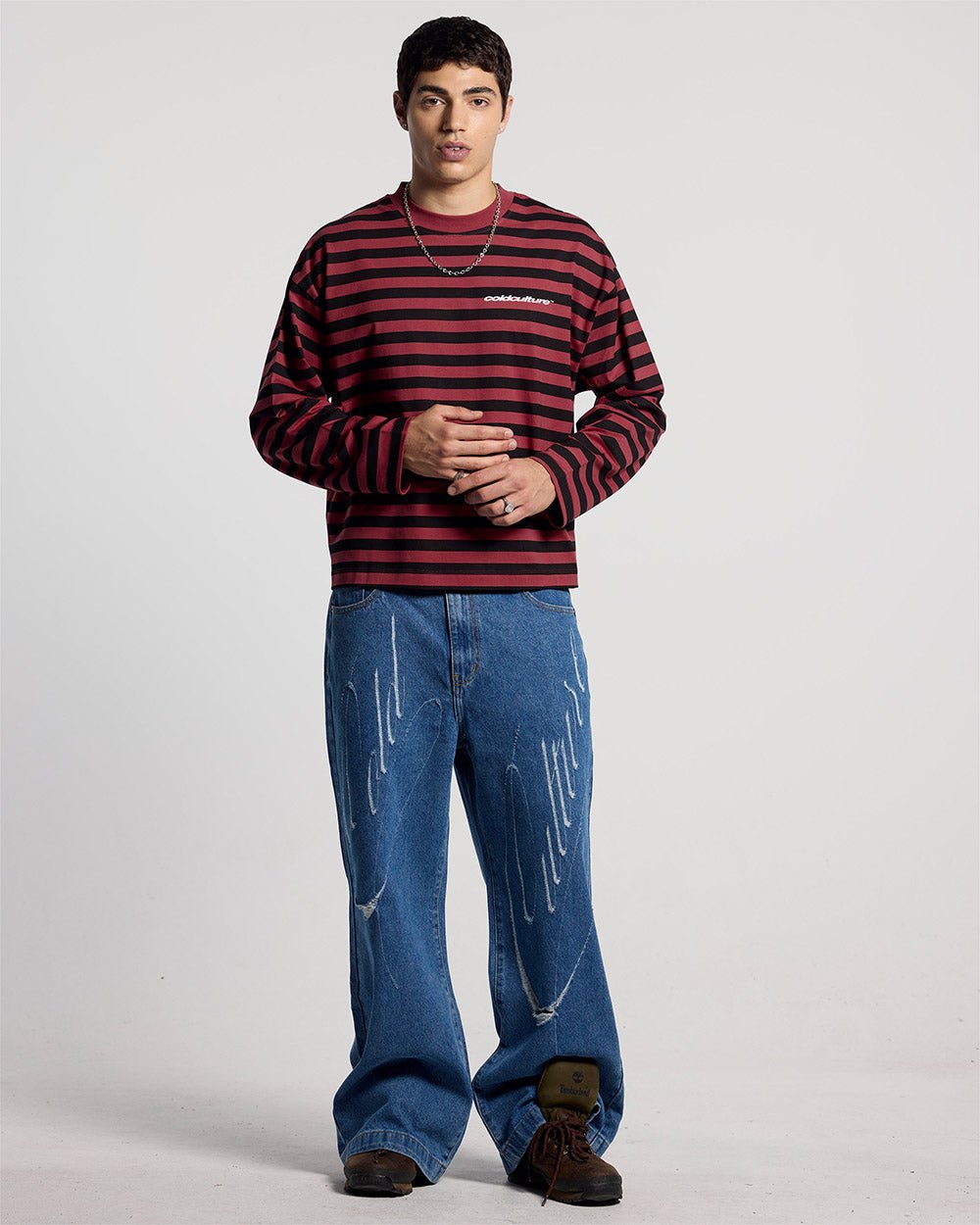 PARDON ME LONGSLEEVE BLACK & RED - Cold Culture