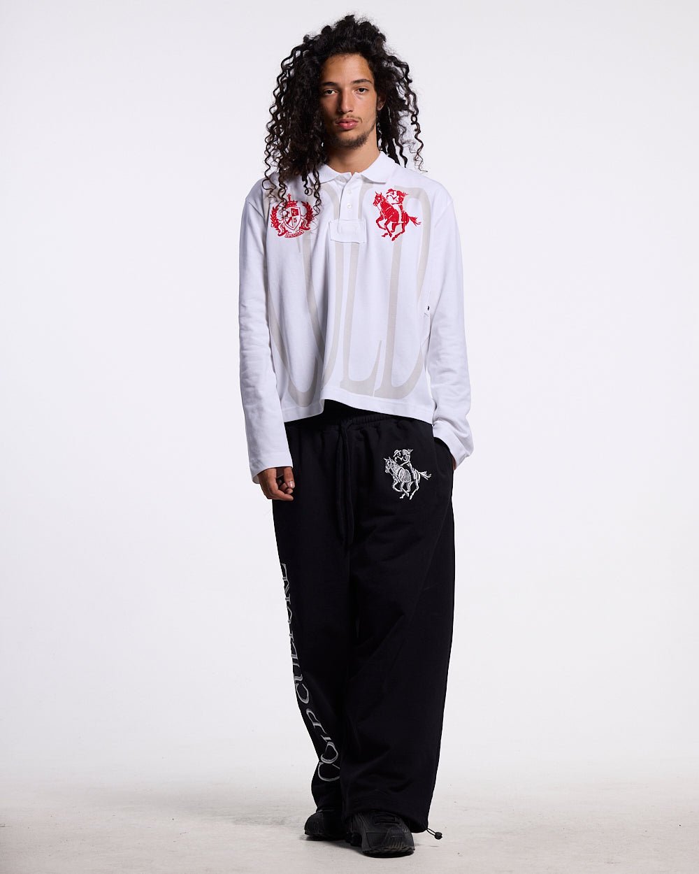 PAUSE LONGSLEEVE POLO WHITE - Cold Culture