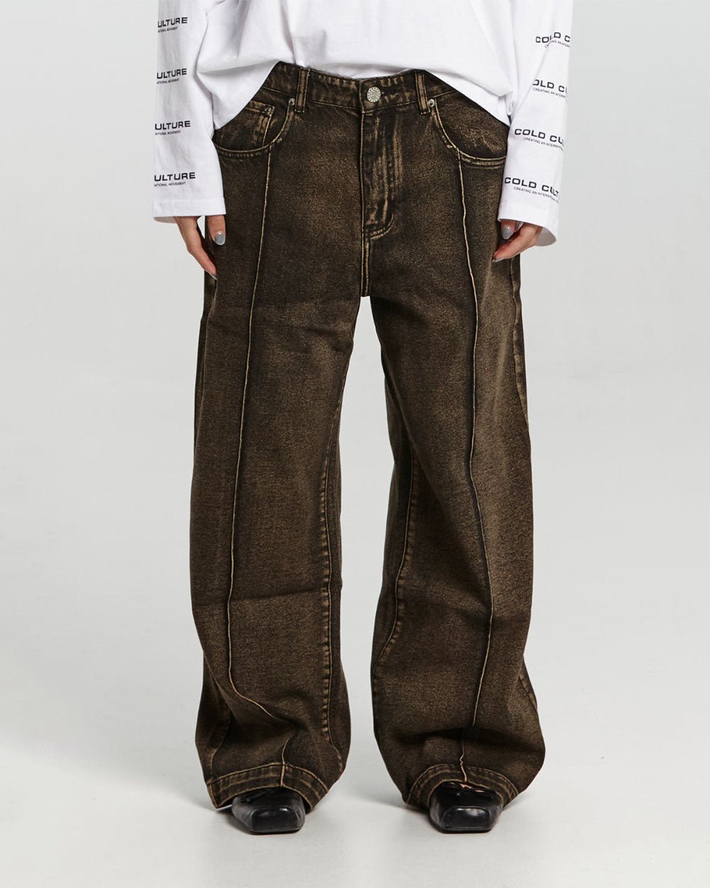 PINTUCK V2 PANTS SEPIA BROWN - COLD CULTURE