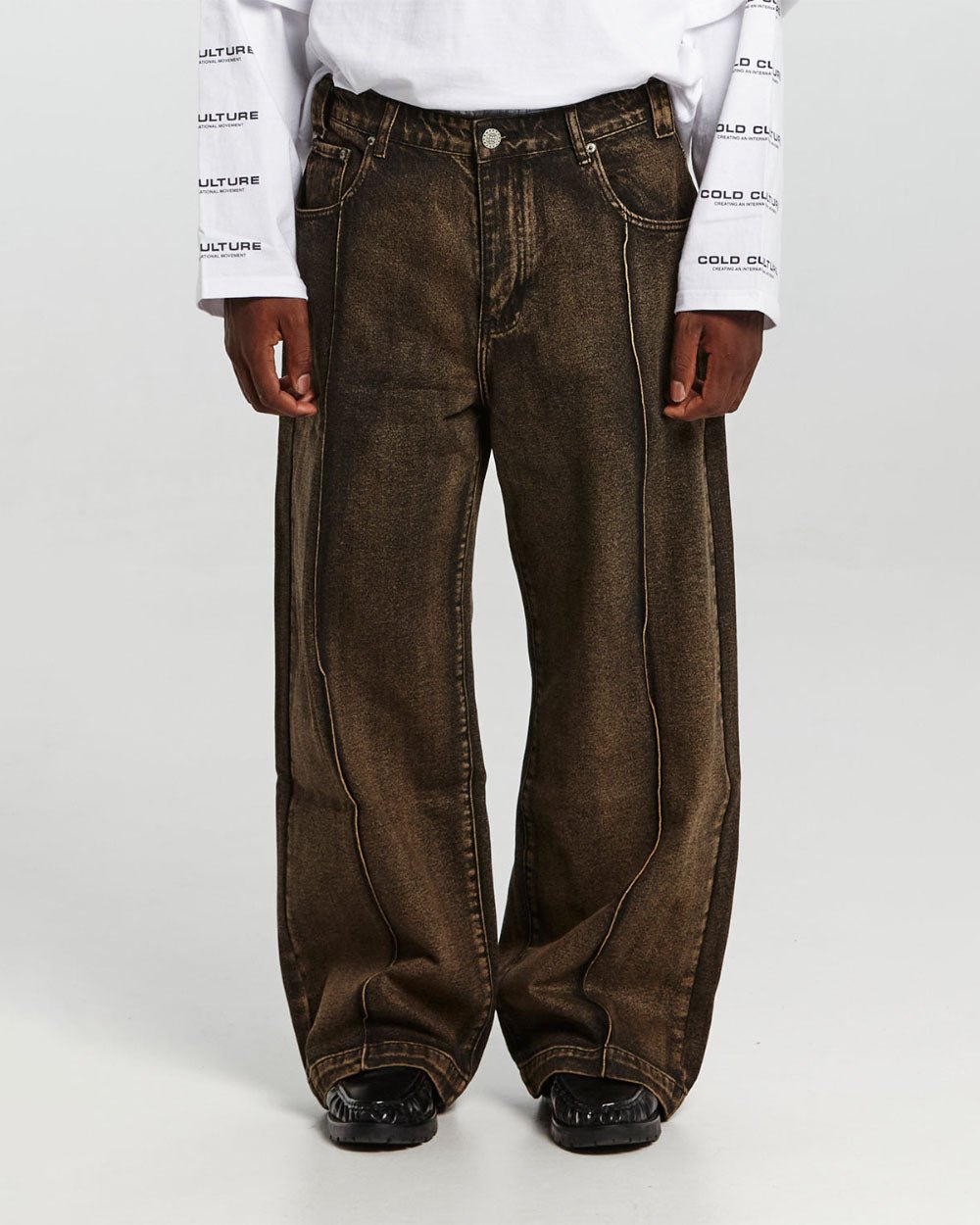 PINTUCK V2 PANTS SEPIA BROWN - COLD CULTURE