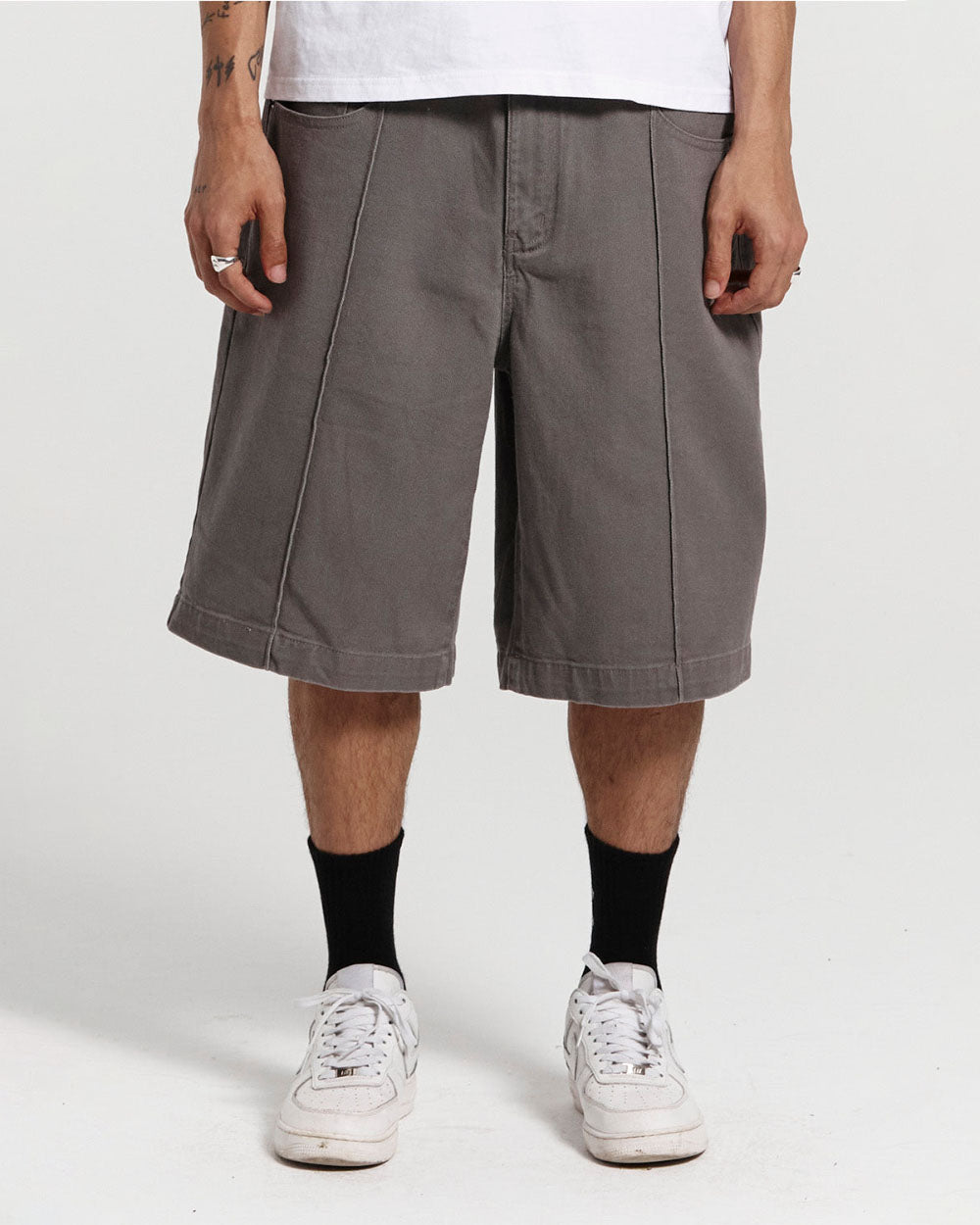 PINTUCK V2 SHORTS DUST GREY TWILL - COLD CULTURE