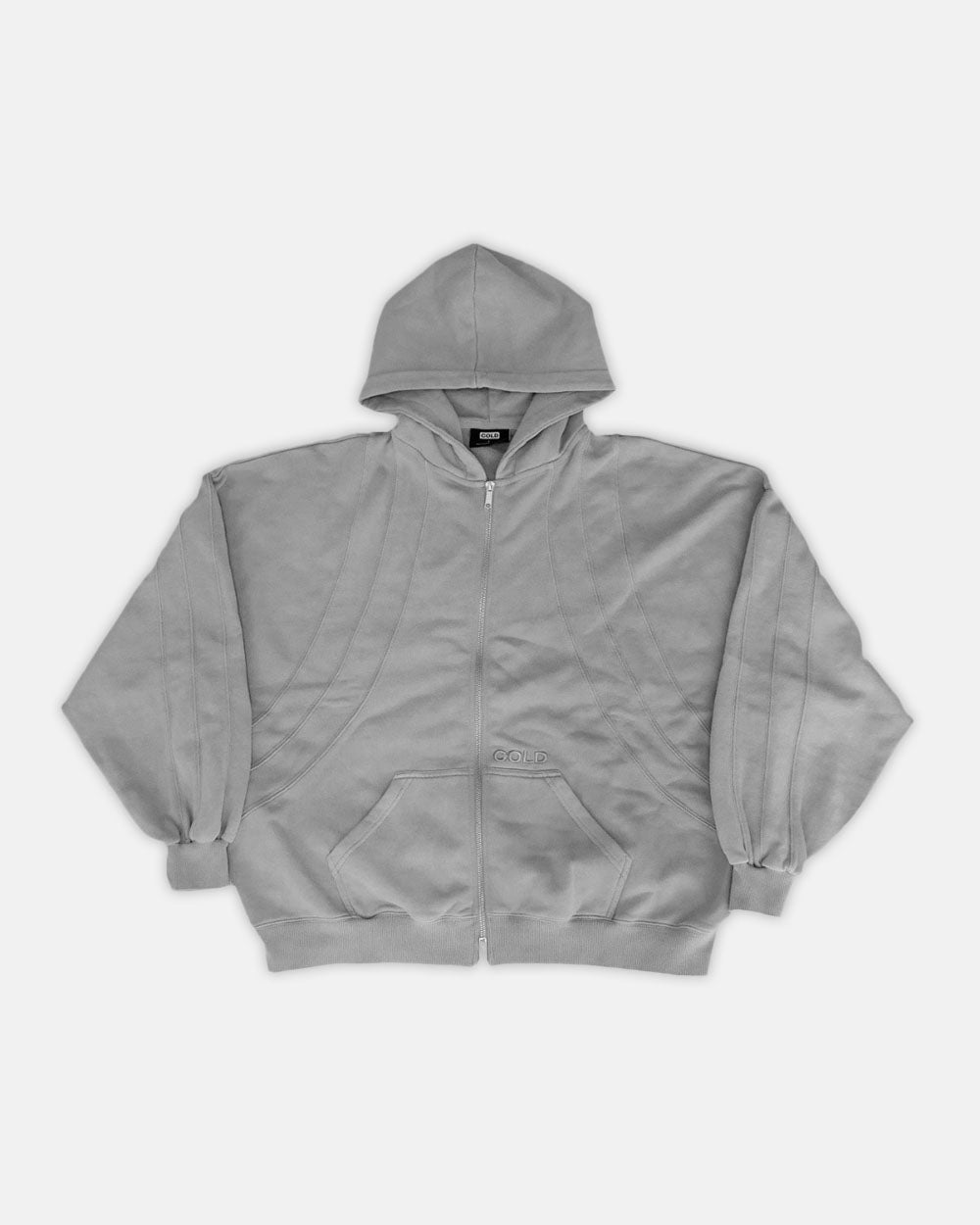 PITLANE ZIP HOODIE WASHED GREY - COLD CULTURE