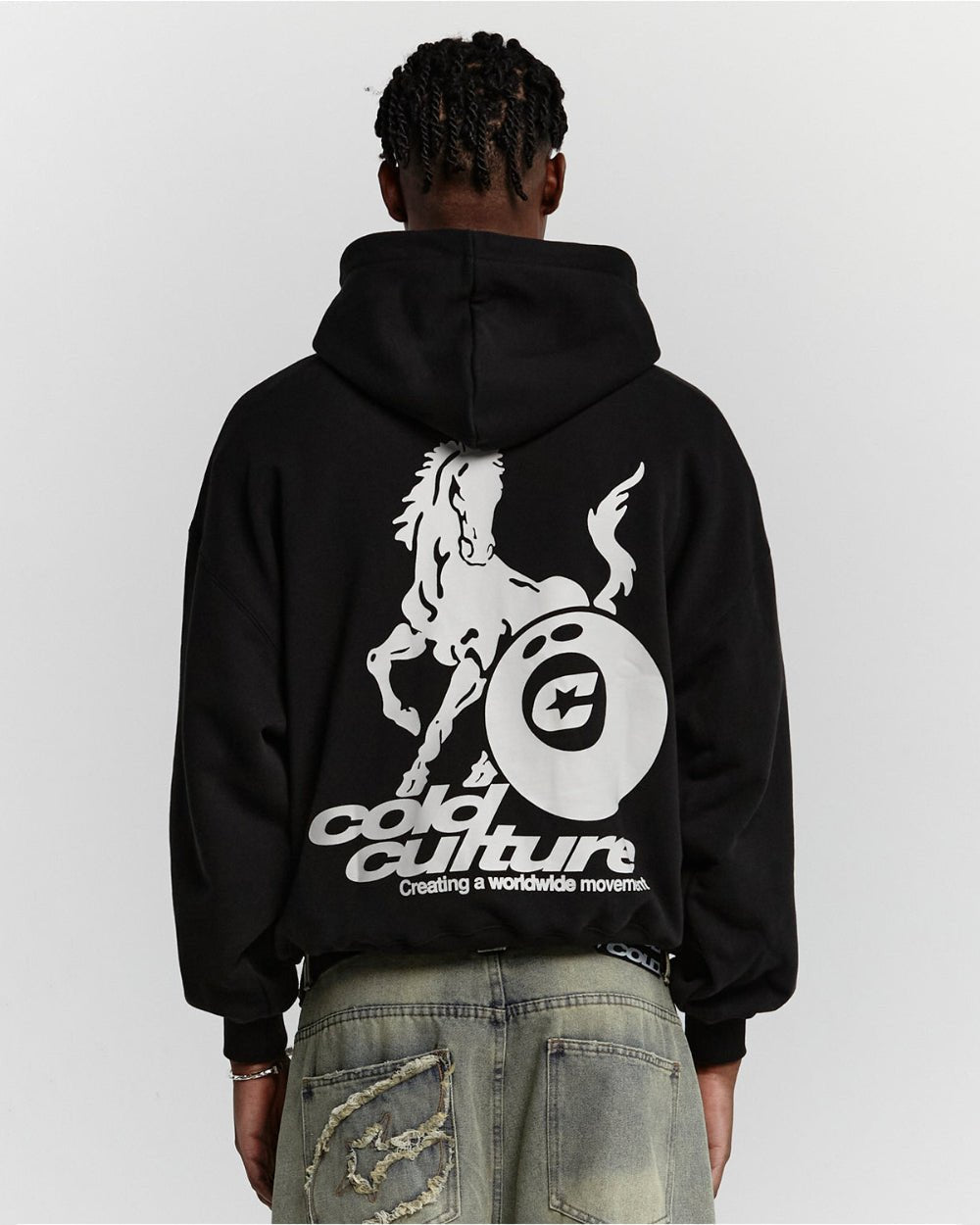 PLAYING HORSE HOODIE BLACK - COLD CULTURE