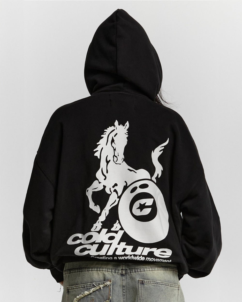 PLAYING HORSE HOODIE BLACK - COLD CULTURE