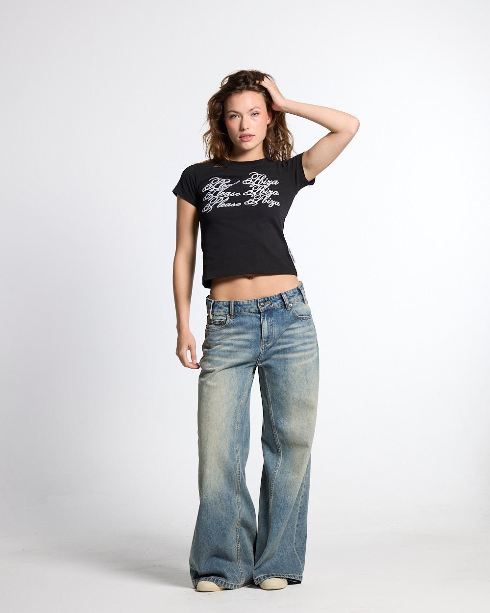 PLEASE IBIZA BABY TEE BLACK - Cold Culture