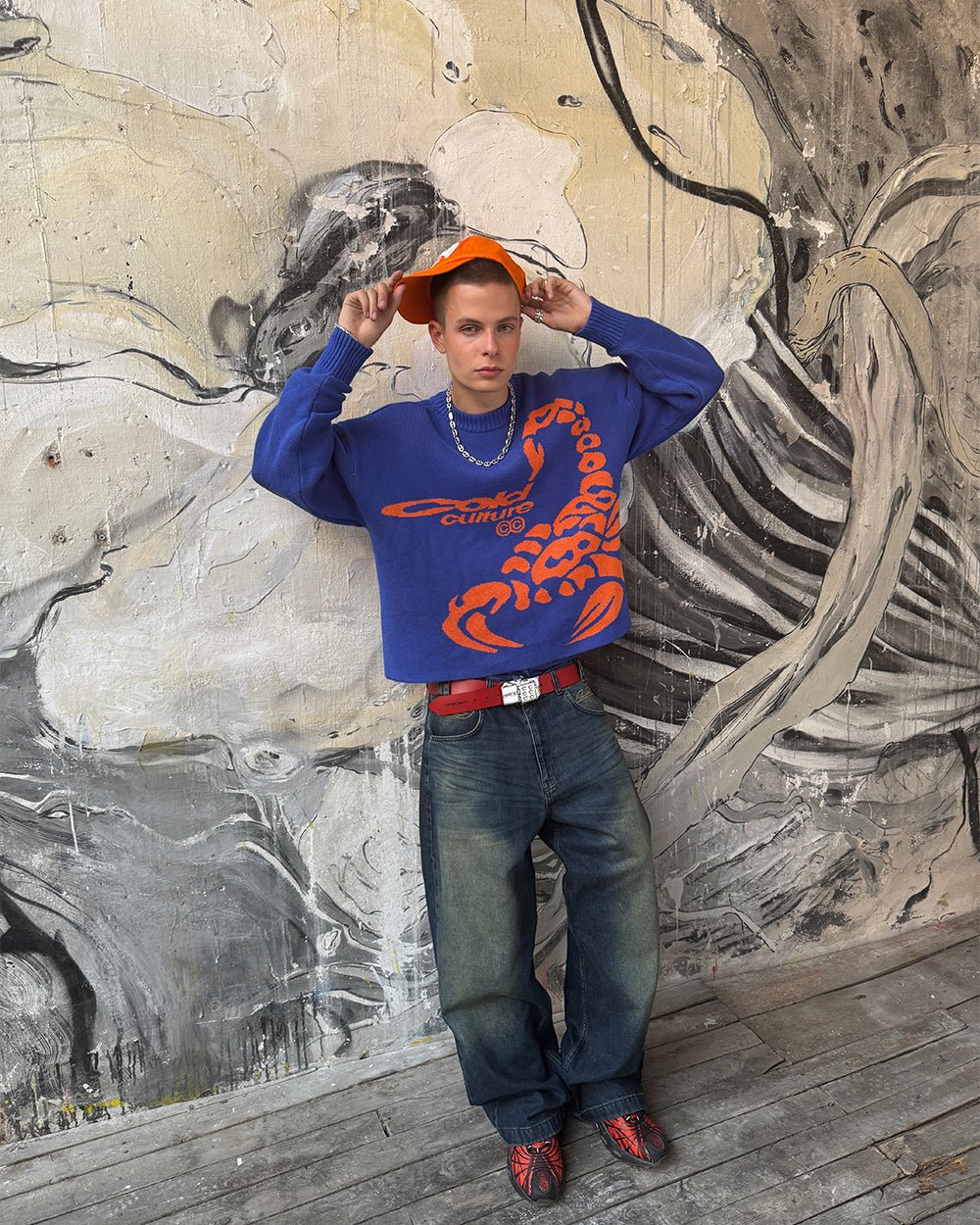POISON KNIT BLUE AND ORANGE