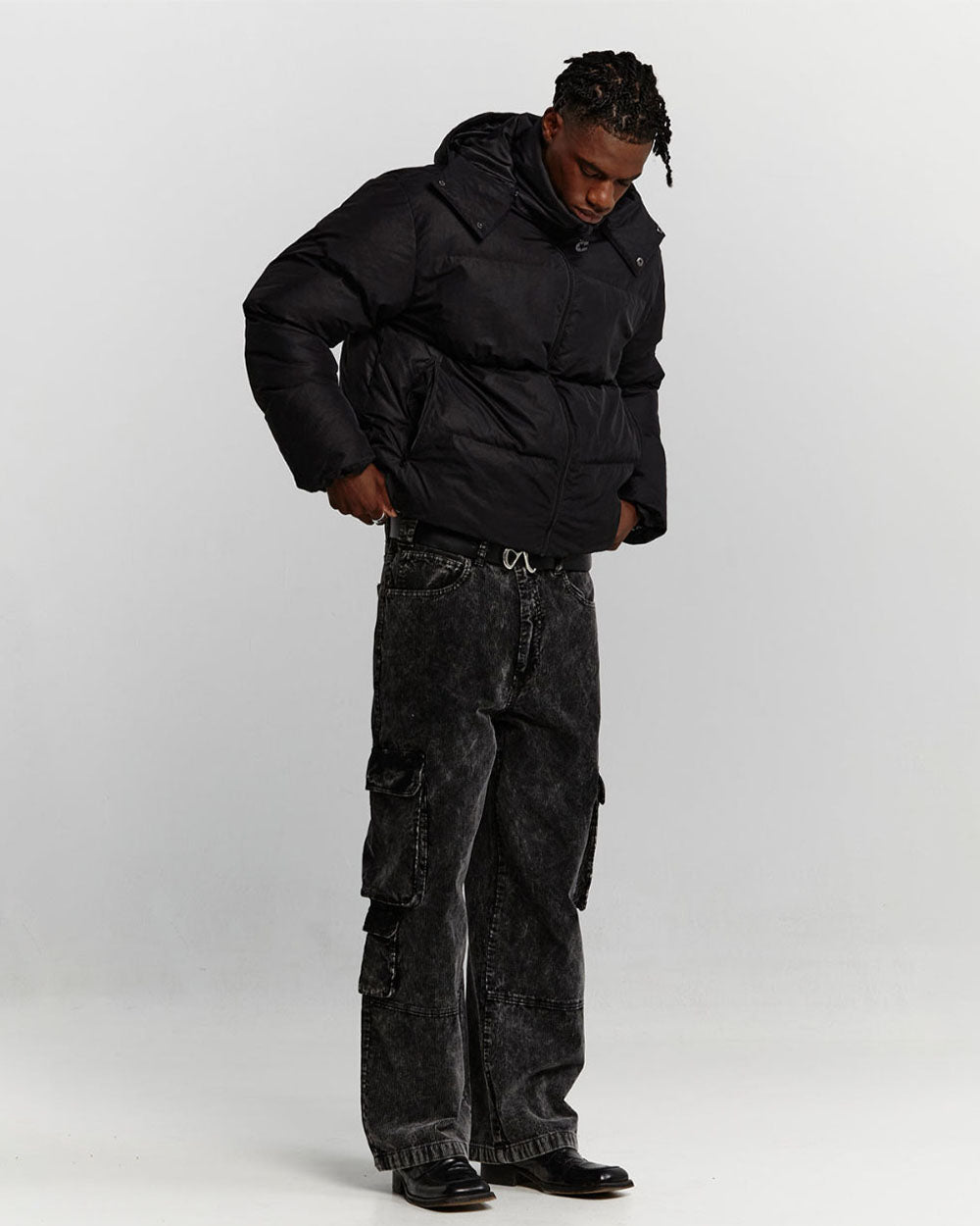 PUFFER JACKET RIPSTOP BLACK - COLD CULTURE