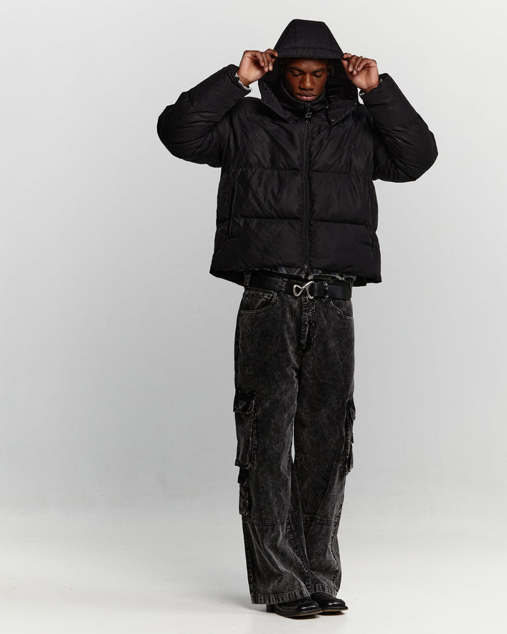 PUFFER JACKET RIPSTOP BLACK - COLD CULTURE