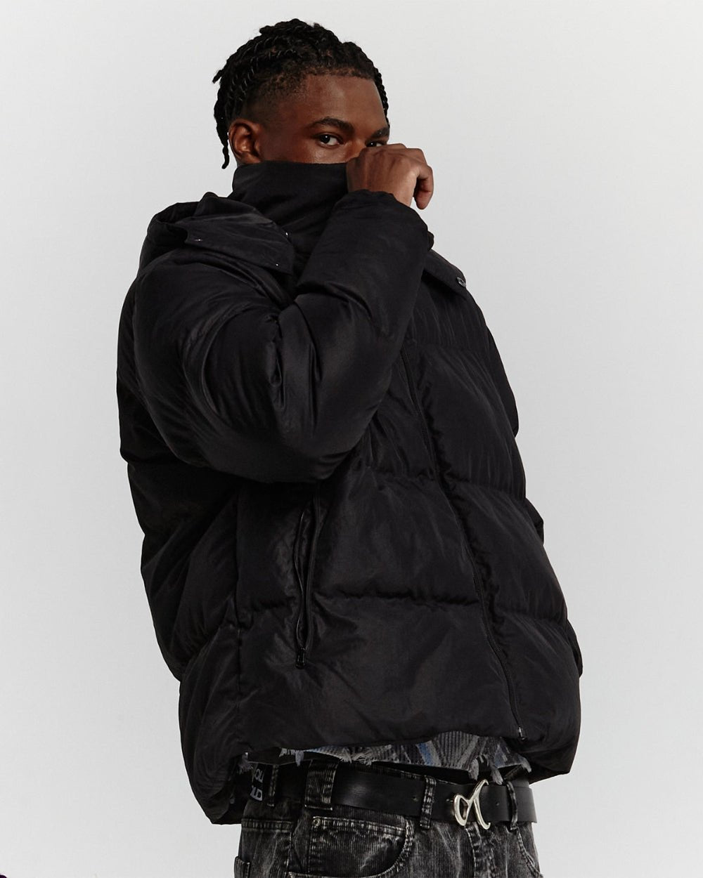 PUFFER JACKET RIPSTOP BLACK - COLD CULTURE