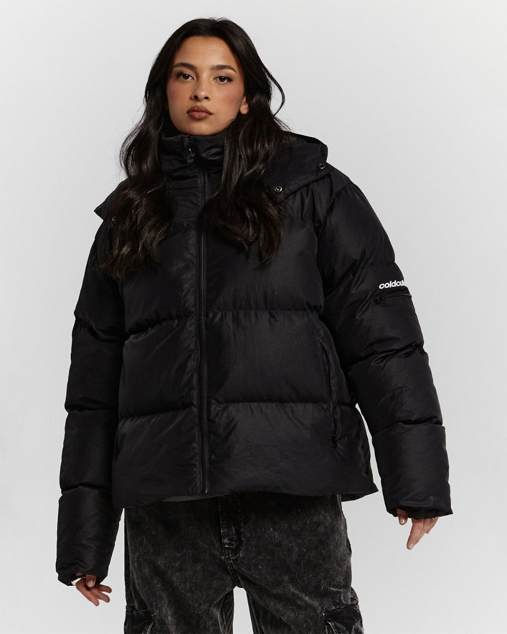 PUFFER JACKET RIPSTOP BLACK - COLD CULTURE