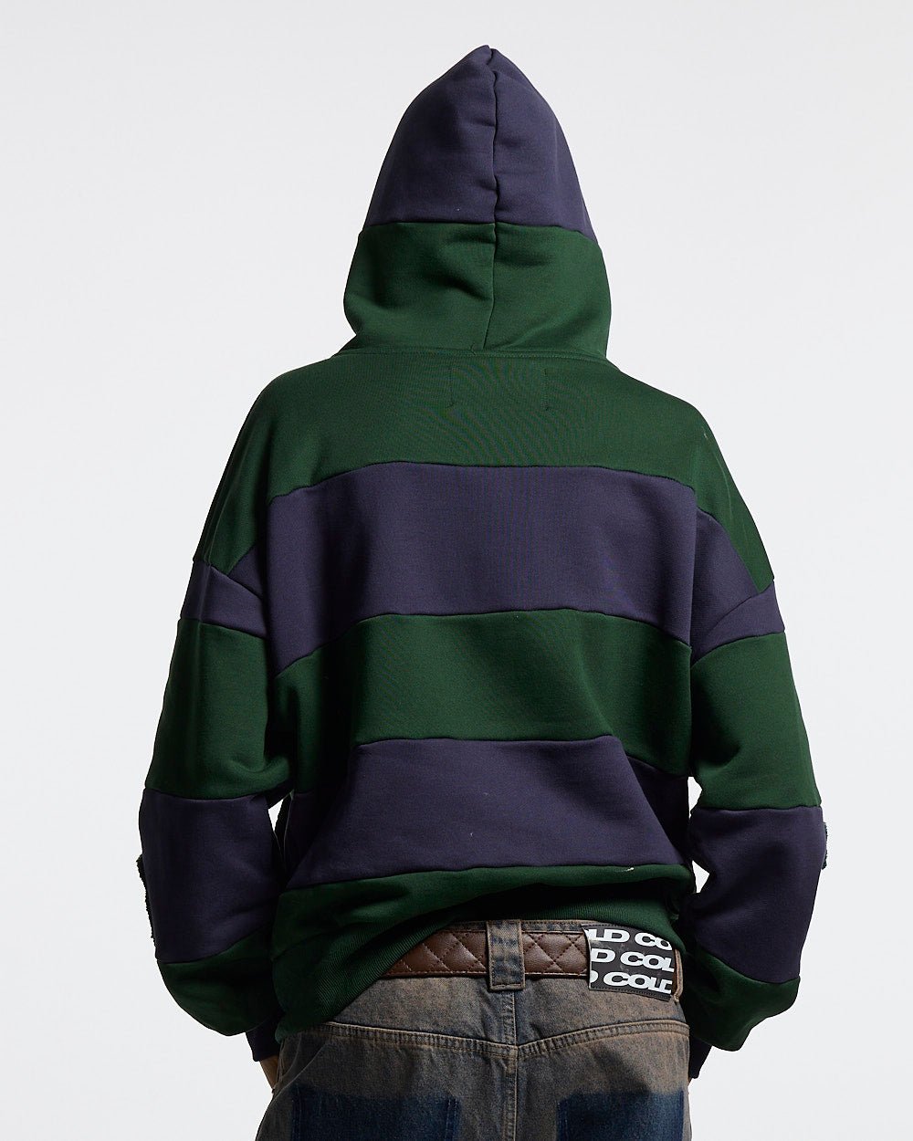 PUZZLE ZIP HOODIE GREEN & NAVY - Cold Culture