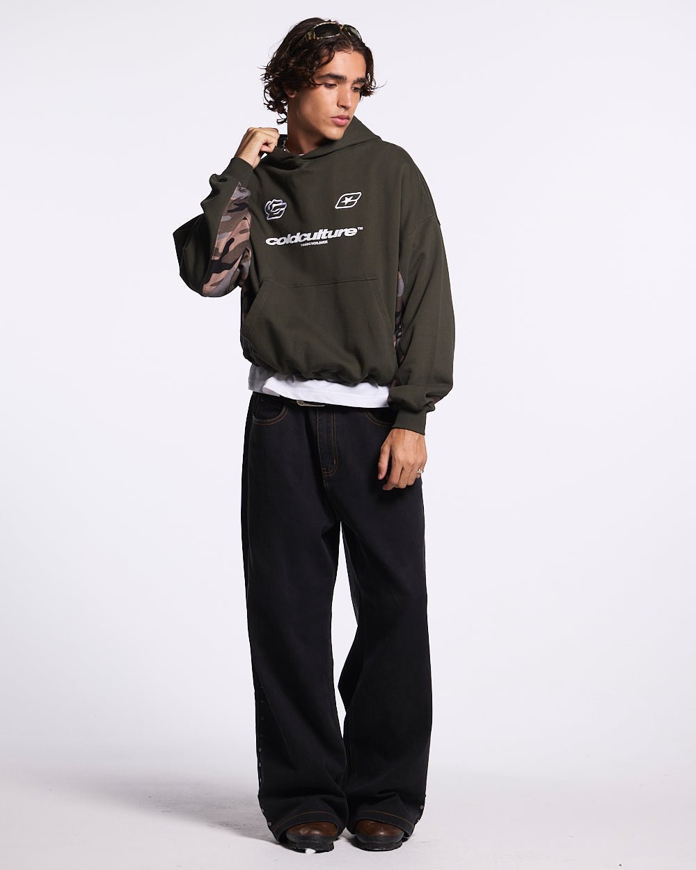 RACING CAMO HOODIE GREY - COLD CULTURE