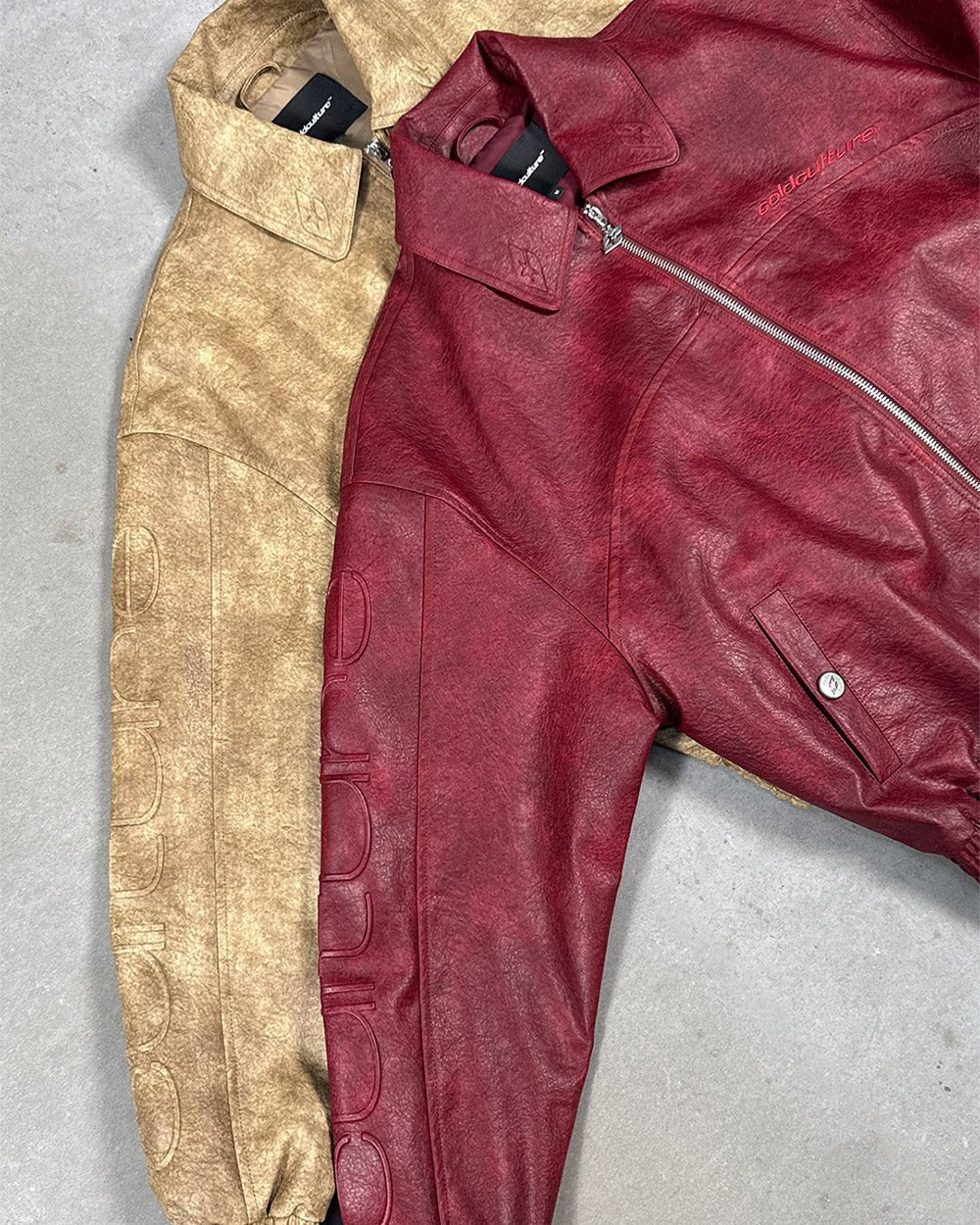 RACING LEATHER JACKET CREAM - Cold Culture