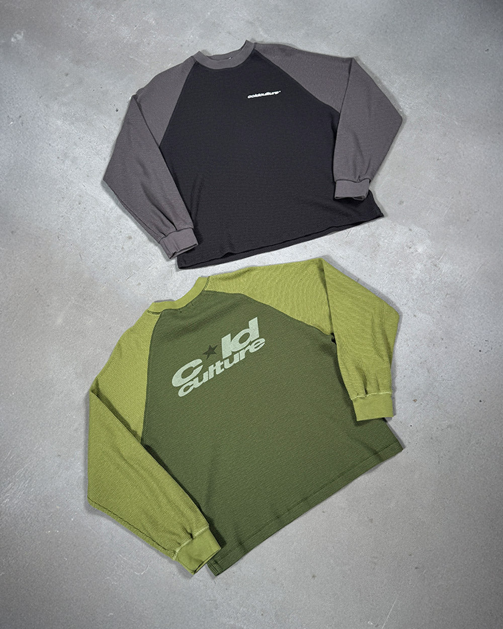 RANGLAN BICOLOR THERMAL LONGSLEEVE GREEN - Cold Culture