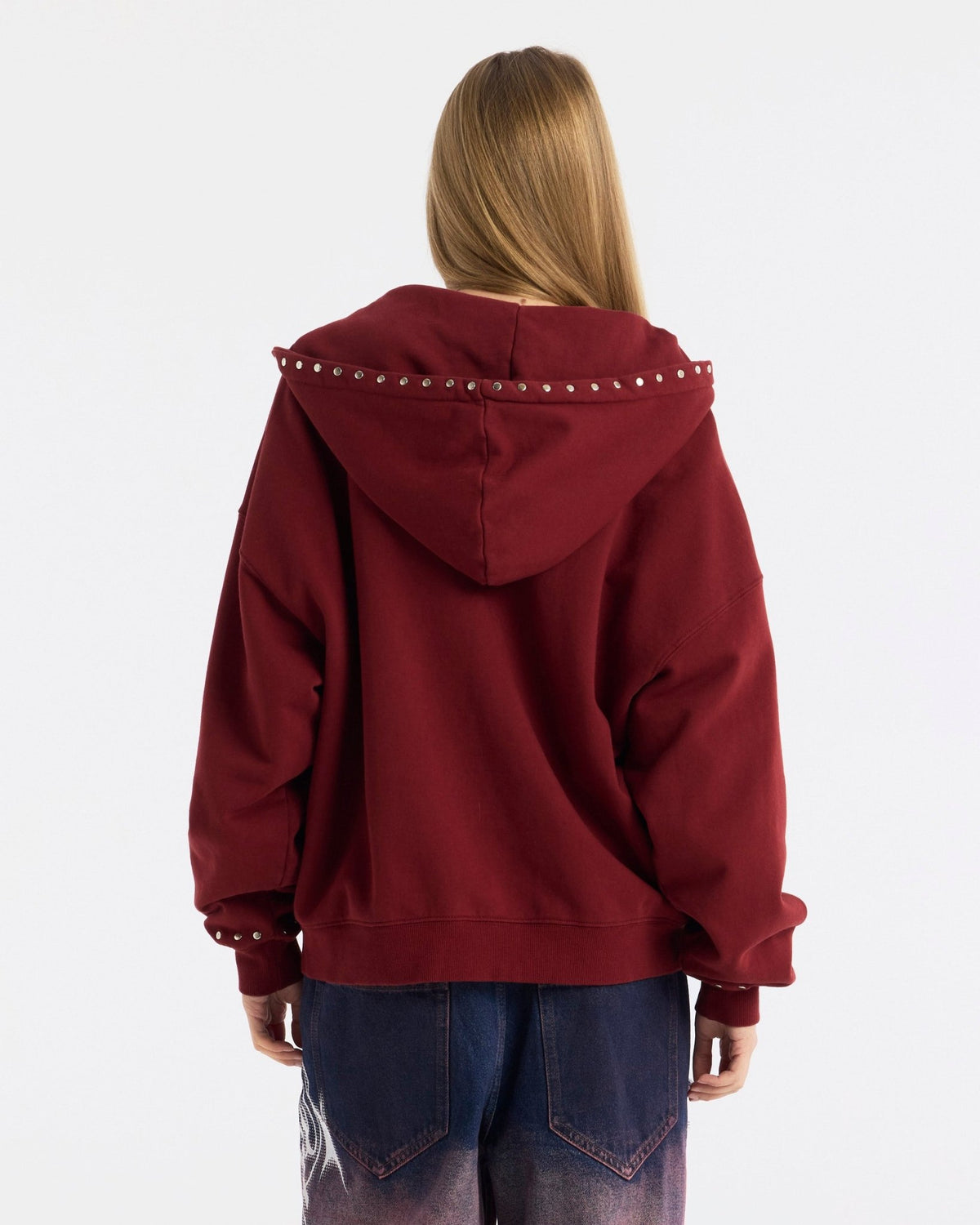 RAW ZIP HOODIE RED - Cold Culture