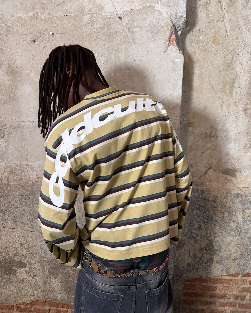 RAY CURVED LONGSLEEVE YELLOW & BROWN - Cold Culture