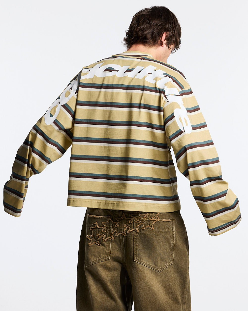 RAY CURVED LONGSLEEVE YELLOW & BROWN - Cold Culture