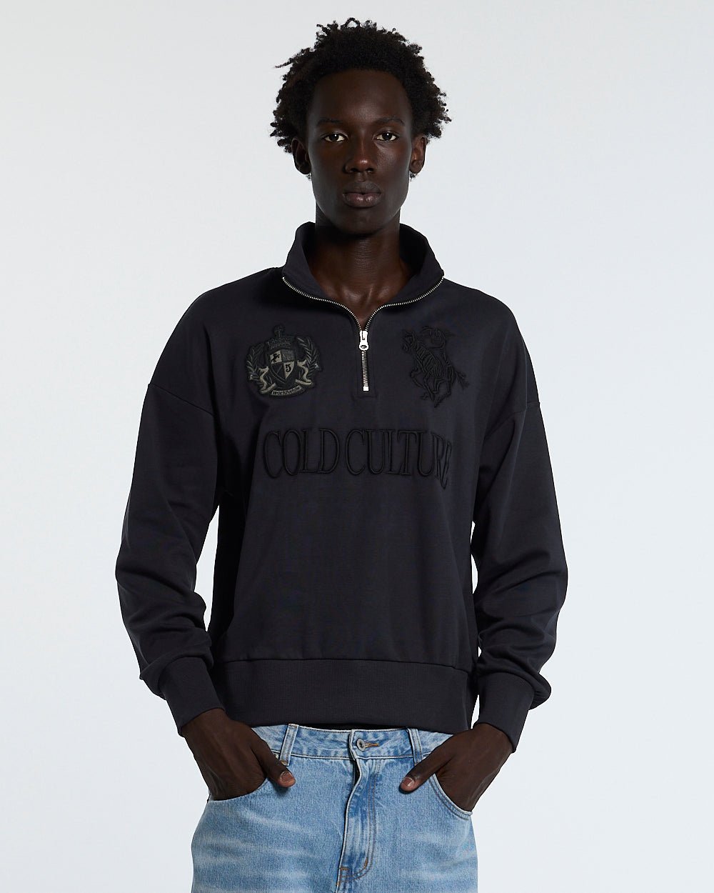 RIDING CLUB QUARTER ZIP DARK GREY - Cold Culture