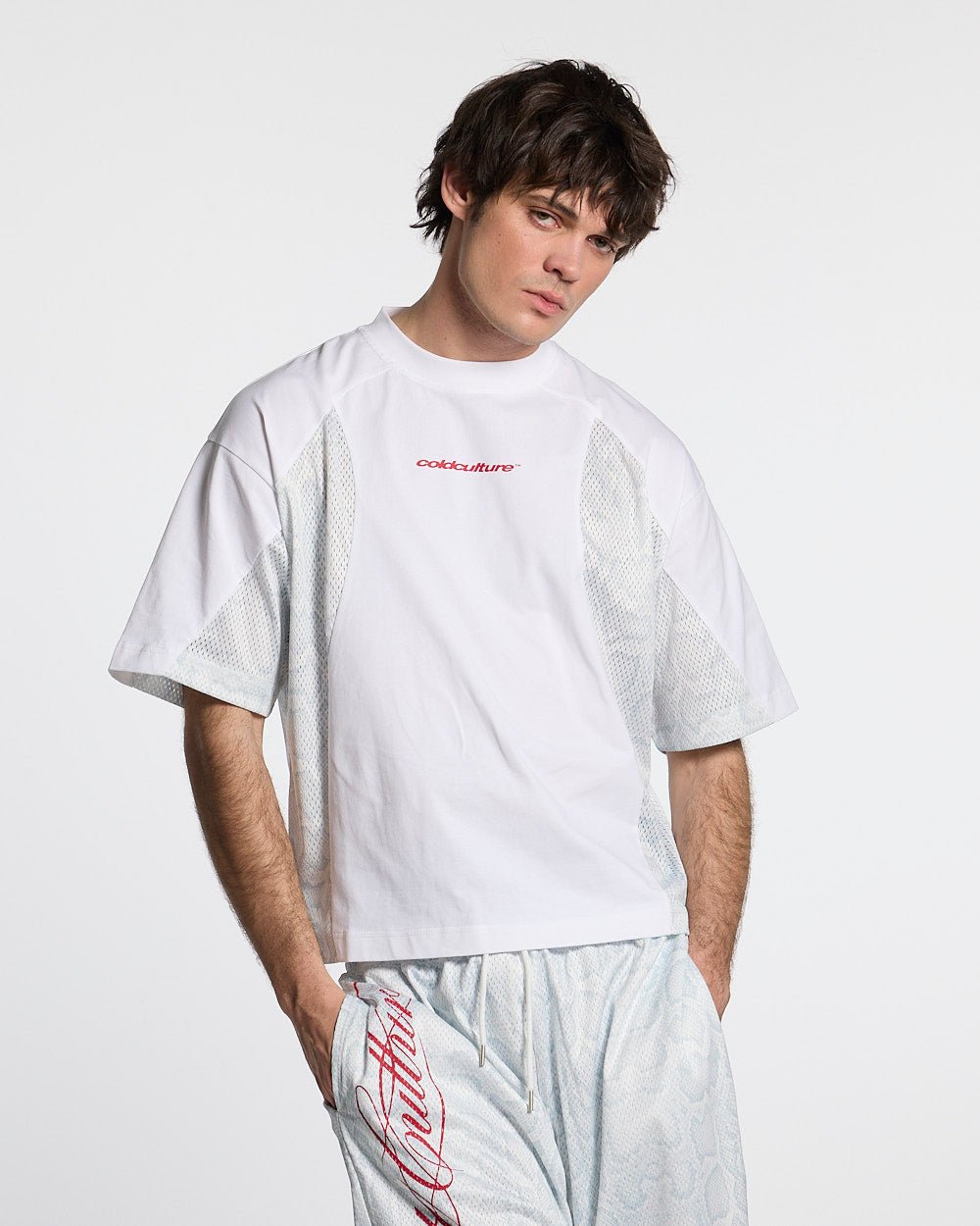 RIOT MESH TEE WHITE - Cold Culture