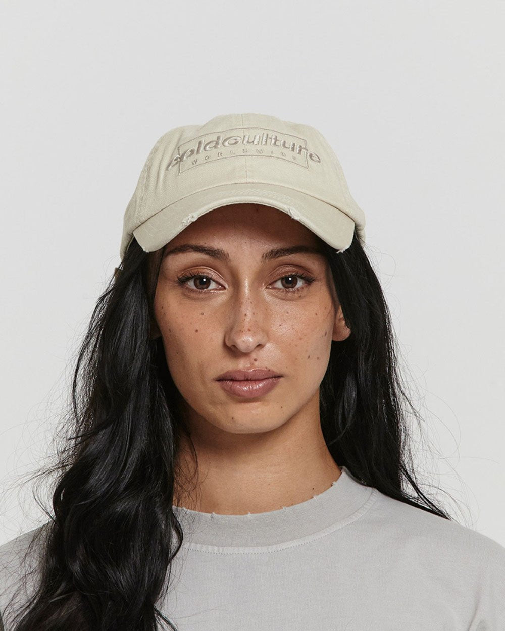 RIPPED BOX LOGO CAP ULTRA LIGHT GREY - Cold Culture