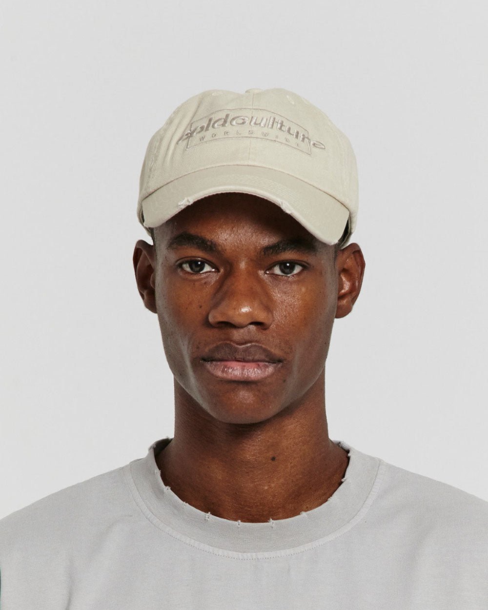 RIPPED BOX LOGO CAP ULTRA LIGHT GREY - Cold Culture