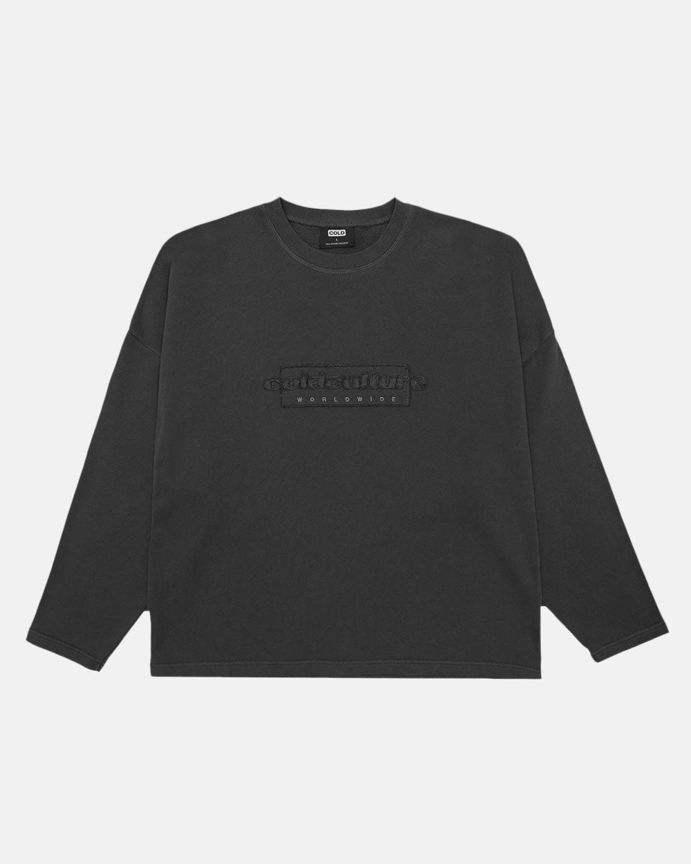 RIPPED BOX LOGO CREWNECK NIGHT GREEN - COLD CULTURE