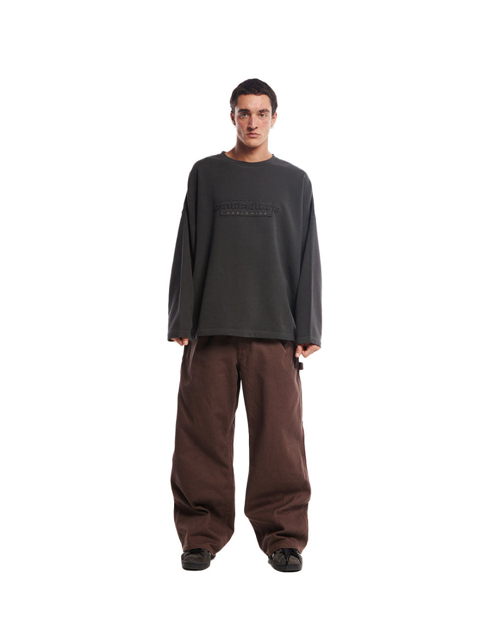 RIPPED BOX LOGO CREWNECK NIGHT GREEN