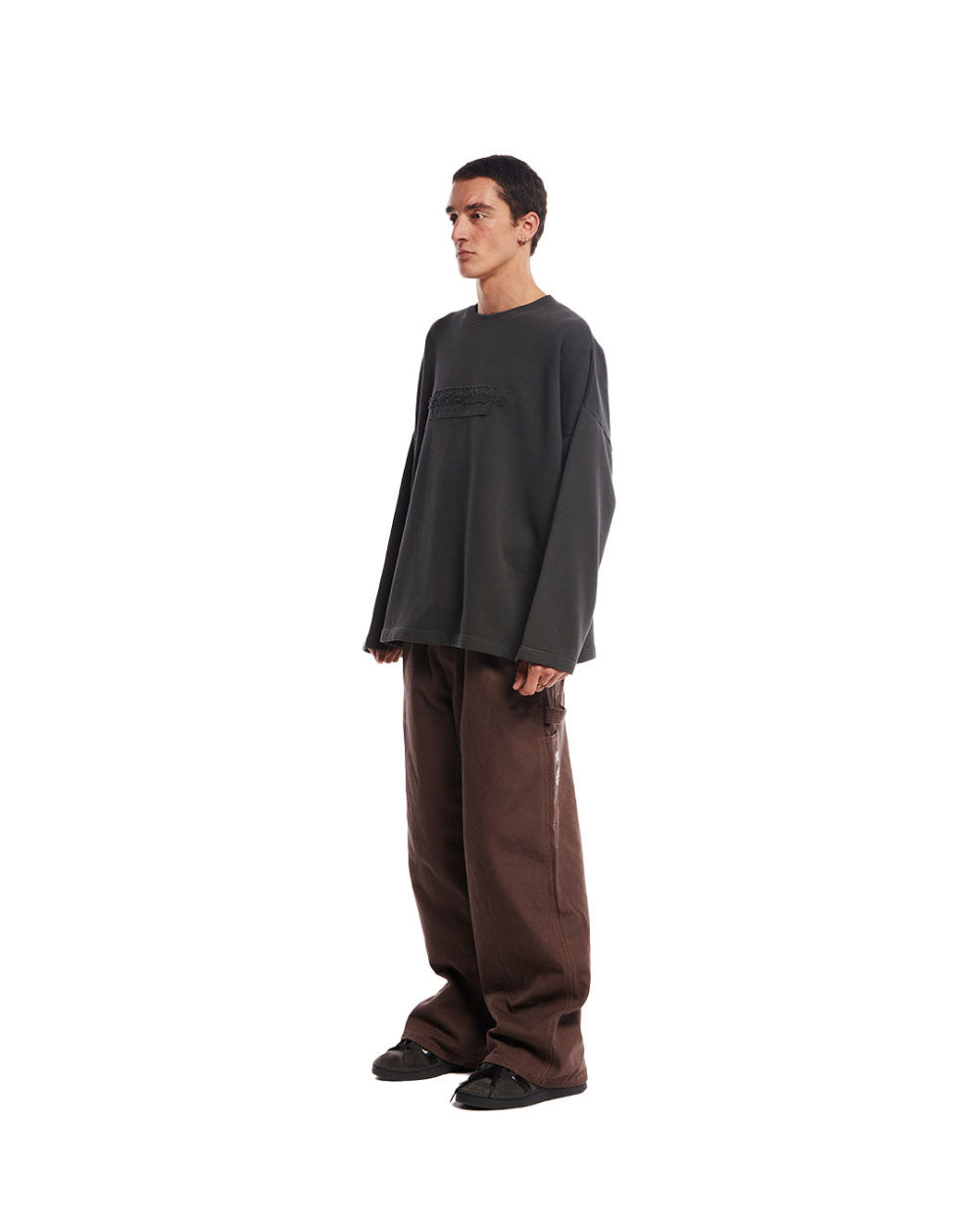 RIPPED BOX LOGO CREWNECK NIGHT GREEN