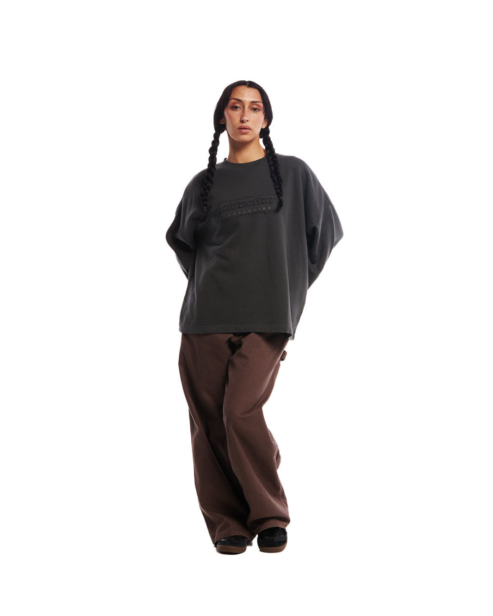 RIPPED BOX LOGO CREWNECK NIGHT GREEN