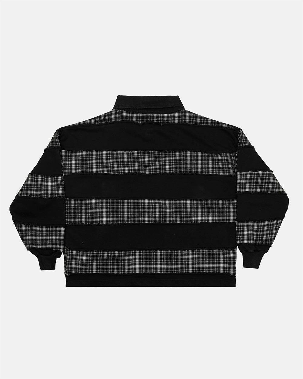 RIPPED LONGSLEEVE POLO BLACK - Cold Culture