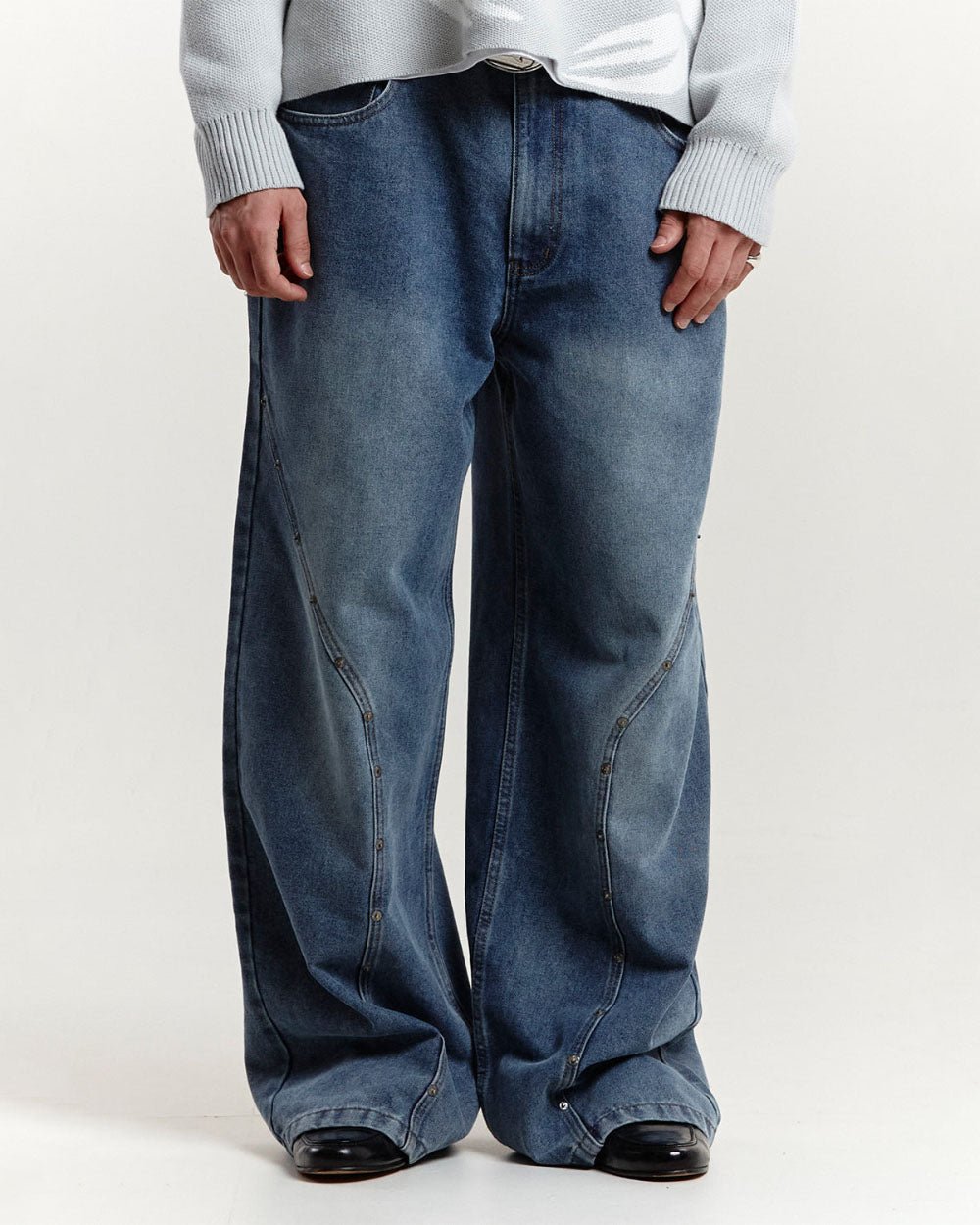 RIVET V2 PANTS BLACK/BLUE DENIM - COLD CULTURE