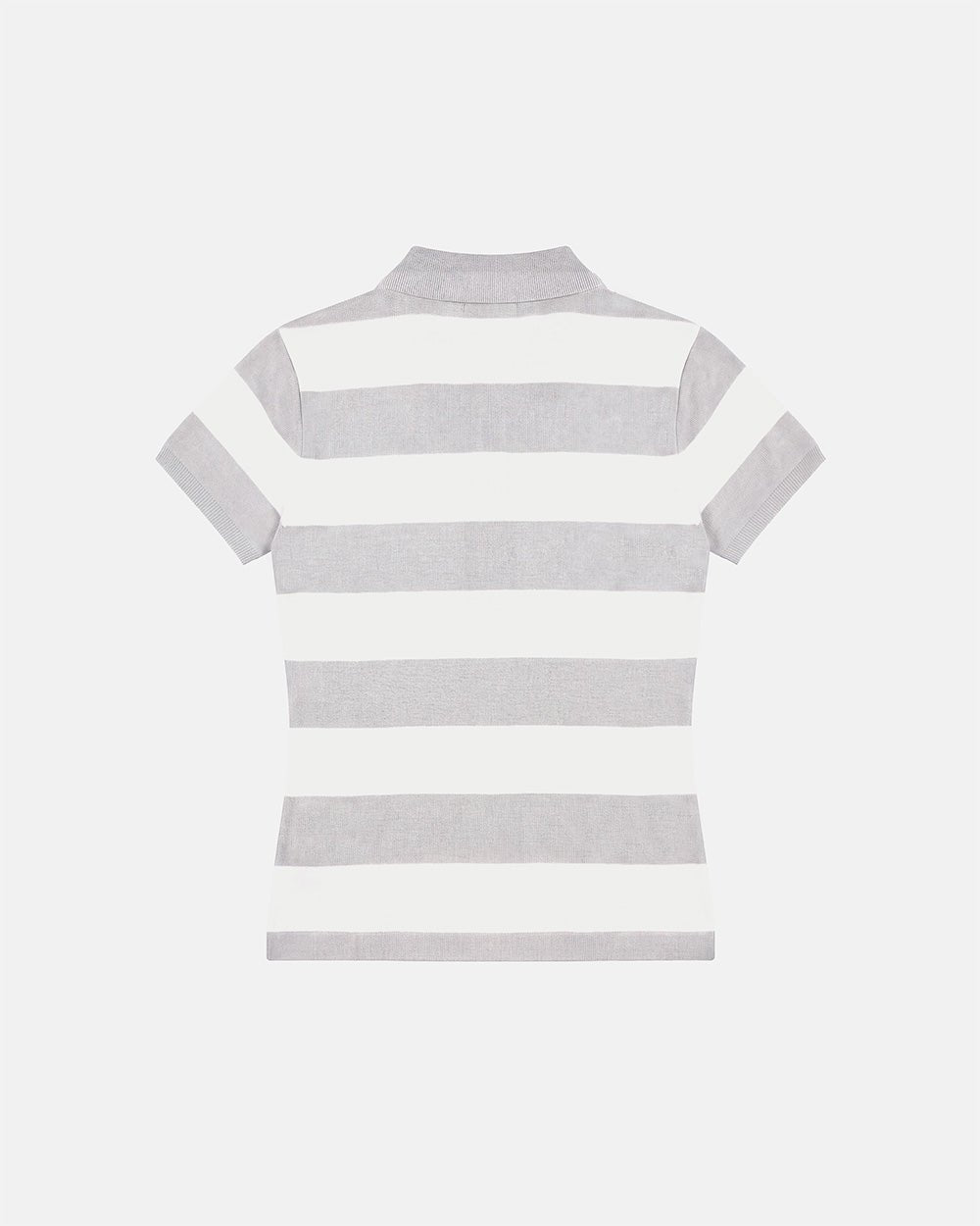 RIVETED STRIPE POLO KNIT WOMAN GREY - Cold Culture
