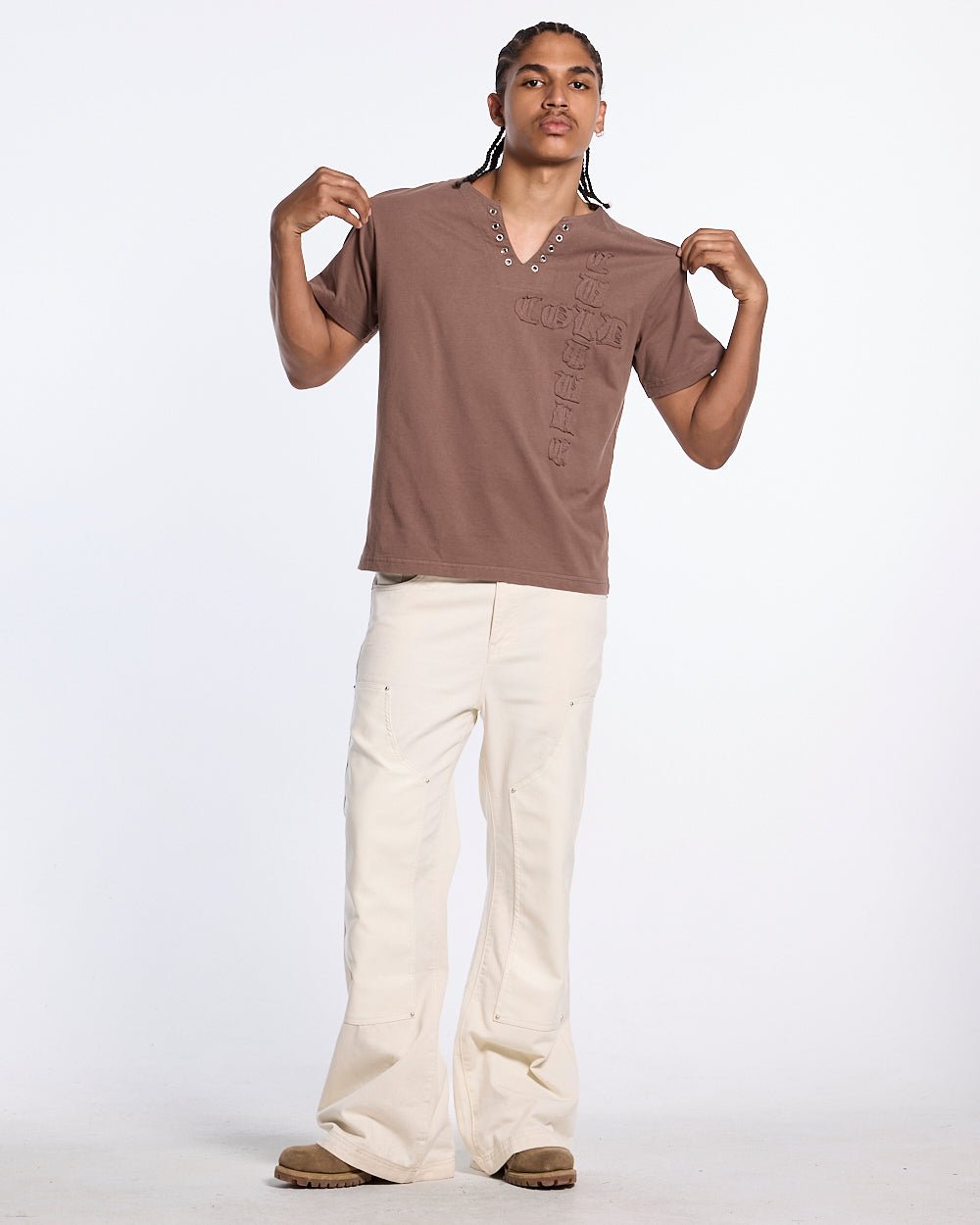 ROGUE CROSSED TEE BROWN - Cold Culture