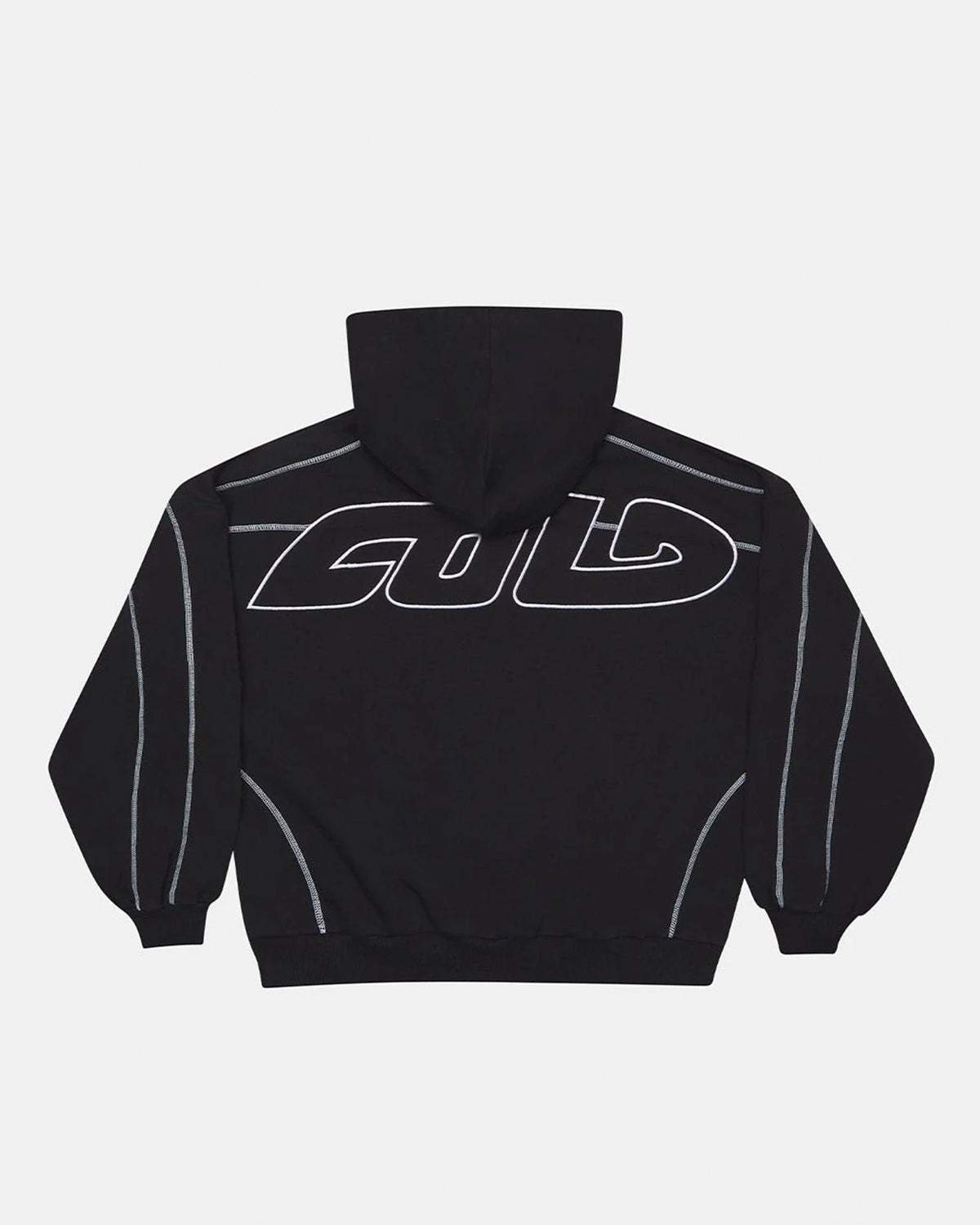 ROLLER HOODIE BLACK - black oversized hoodie, back view - Cold Culture #packshot